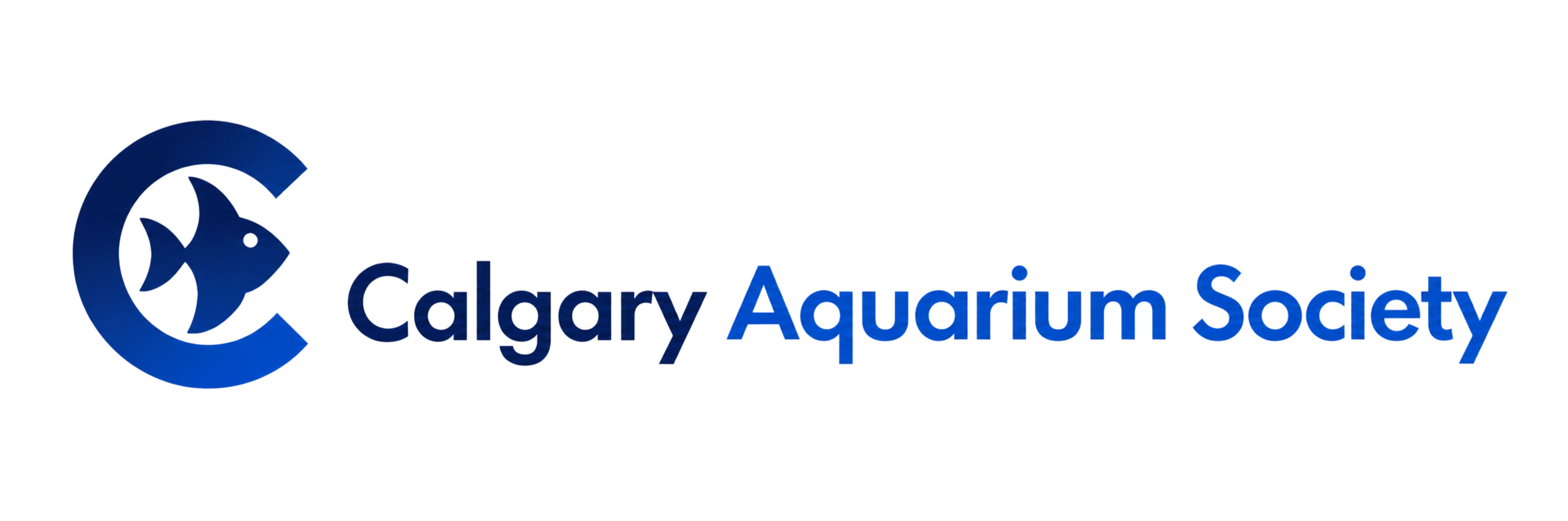 Logo of Calgary Aquarium Society featuring a fish within a stylized 'C' and the organization's name in blue text.