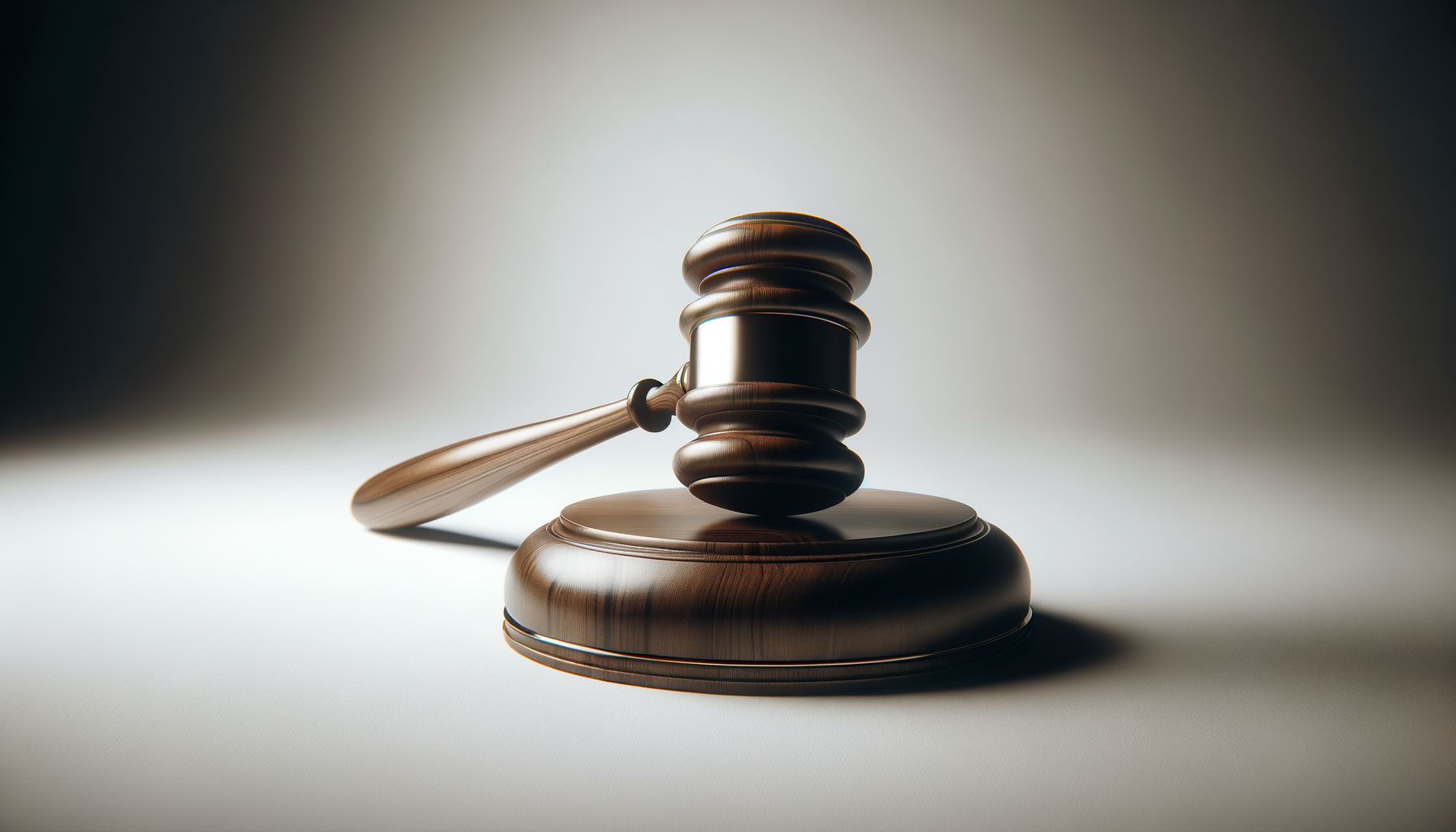 Wooden gavel on block.