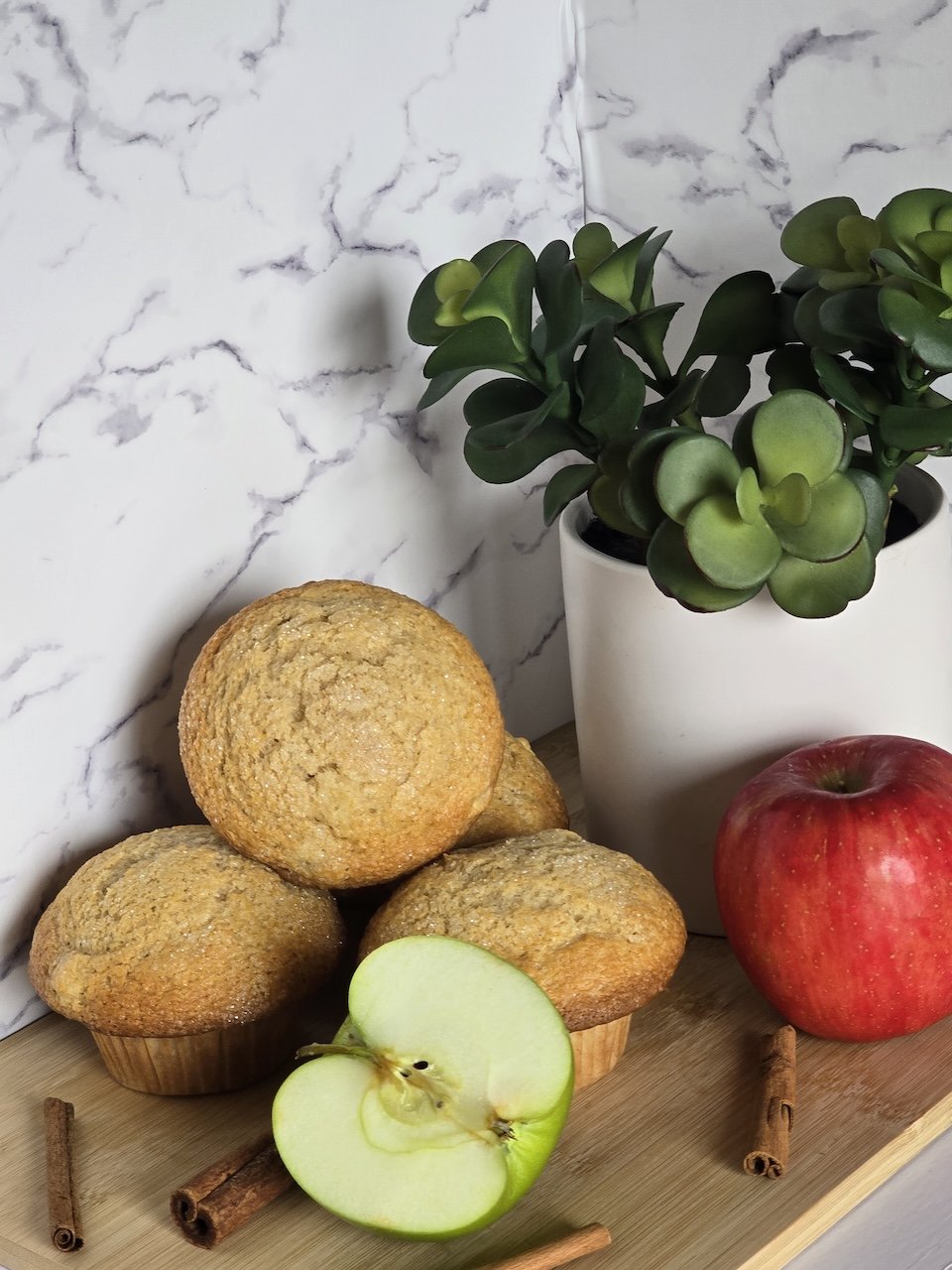 Handmade and fresh baked apple cinnamon muffins from Buns and Bliss Bakery in Topeka, Kansas