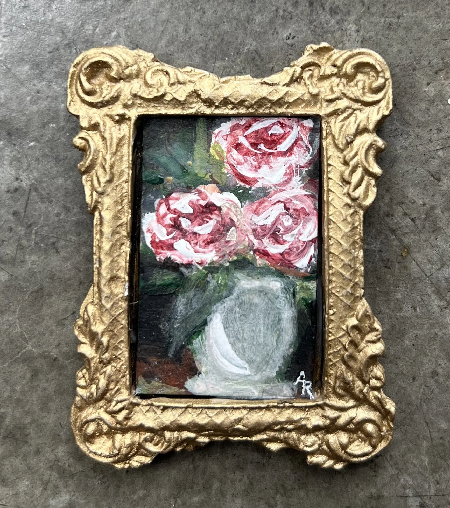 Still Life Miniature Original Signed Painting
