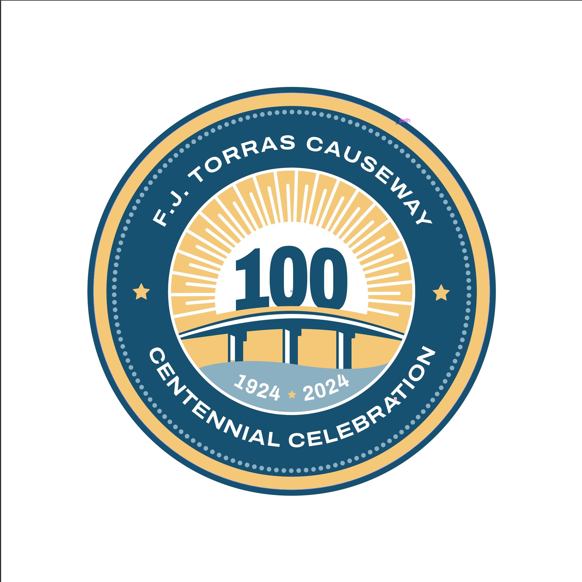 I had the privilege of working on the FJ Torras Causeway Centennial project. Very cool. This involved branding, logo design, and working with a committee of fancy downtown ppl. It was a cool party.
