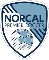 Norcal Premier Soccer logo with a shield design, soccer ball, and blue and white colors.