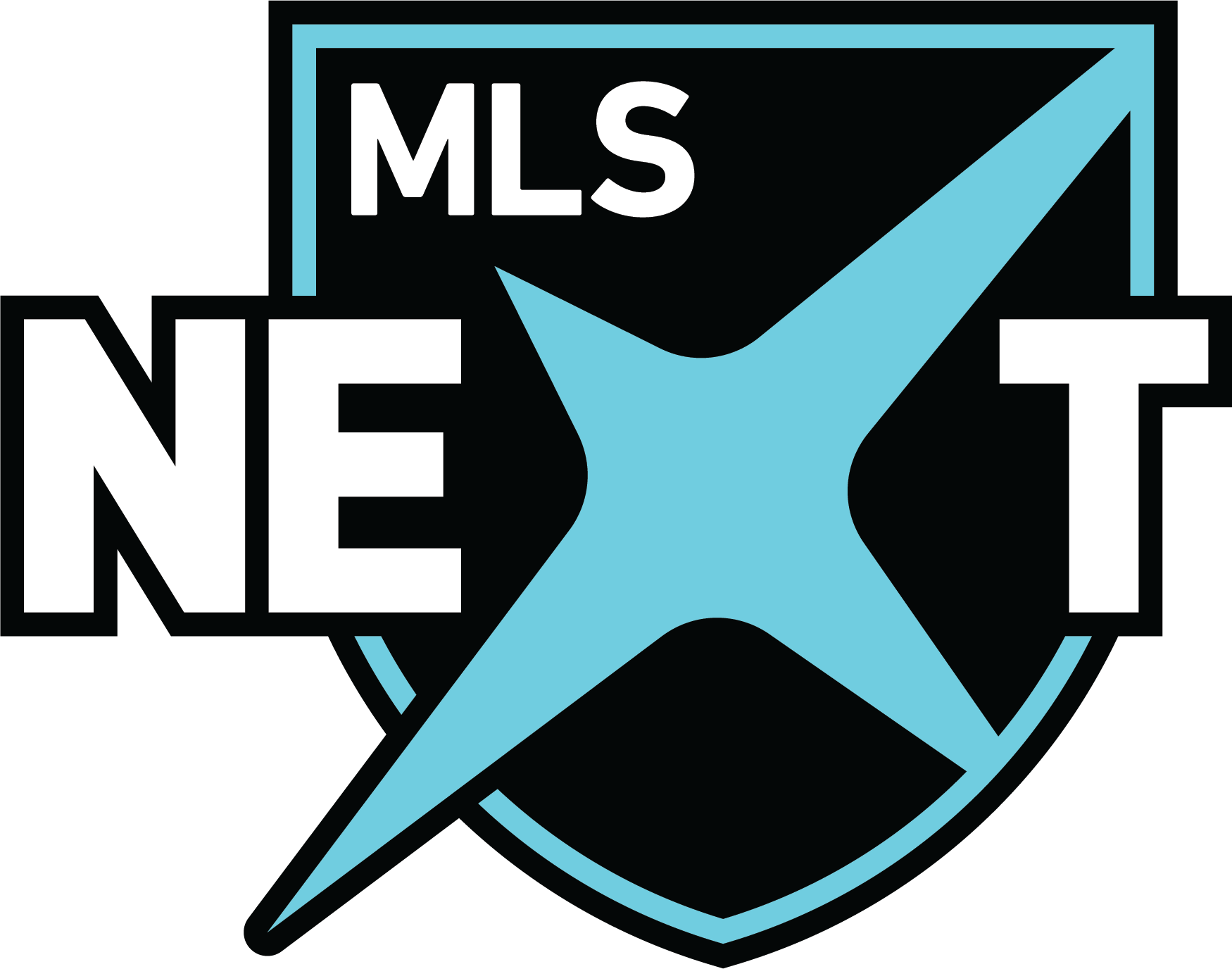 MLS Next logo featuring a blue star with the words "MLS NEXT" in white and black text.