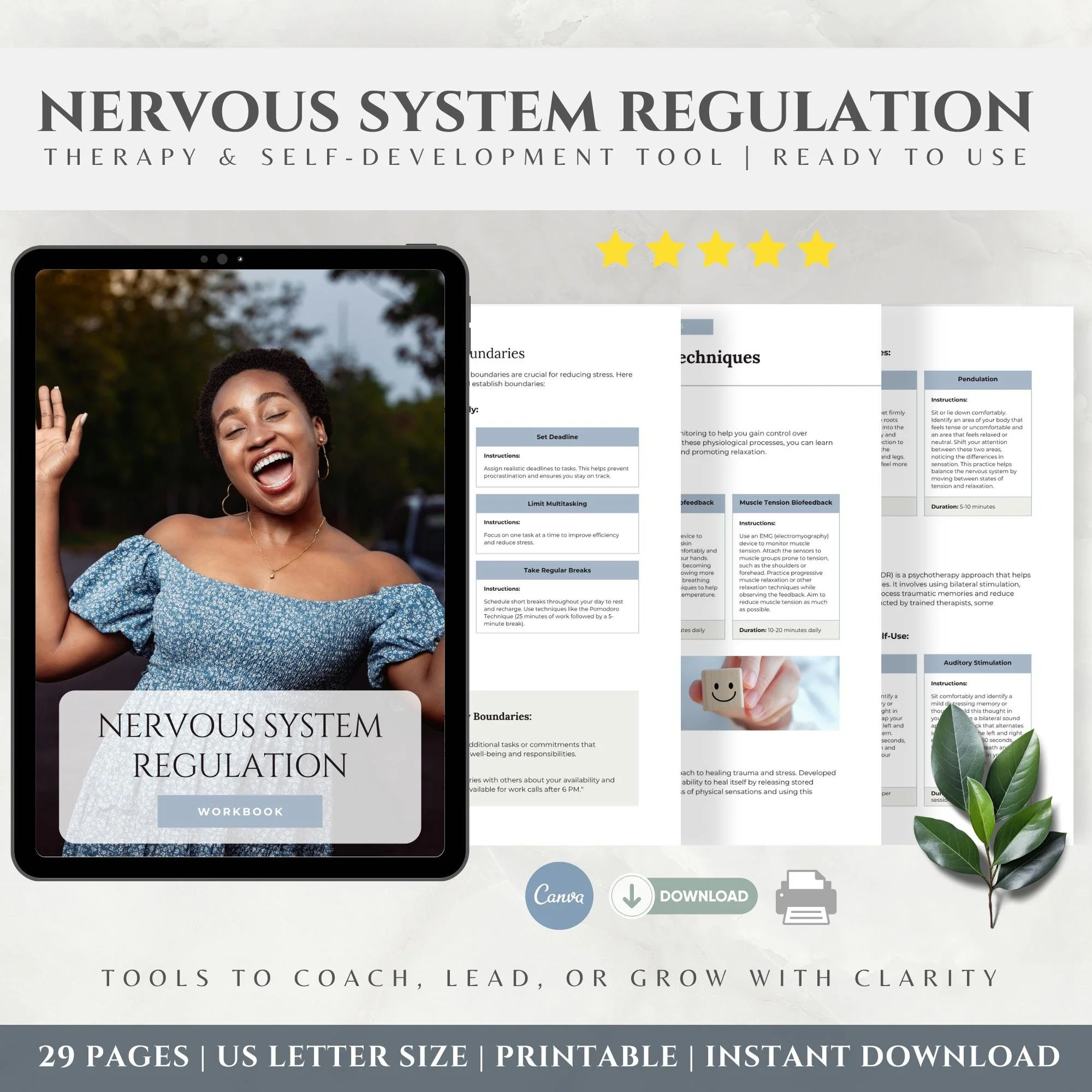 Nervous System Regulation Workbook
