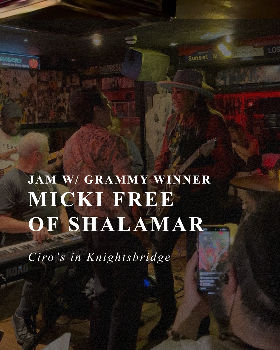 Paul Marney with Micki Free at Ciro's in Knightsbridge, London