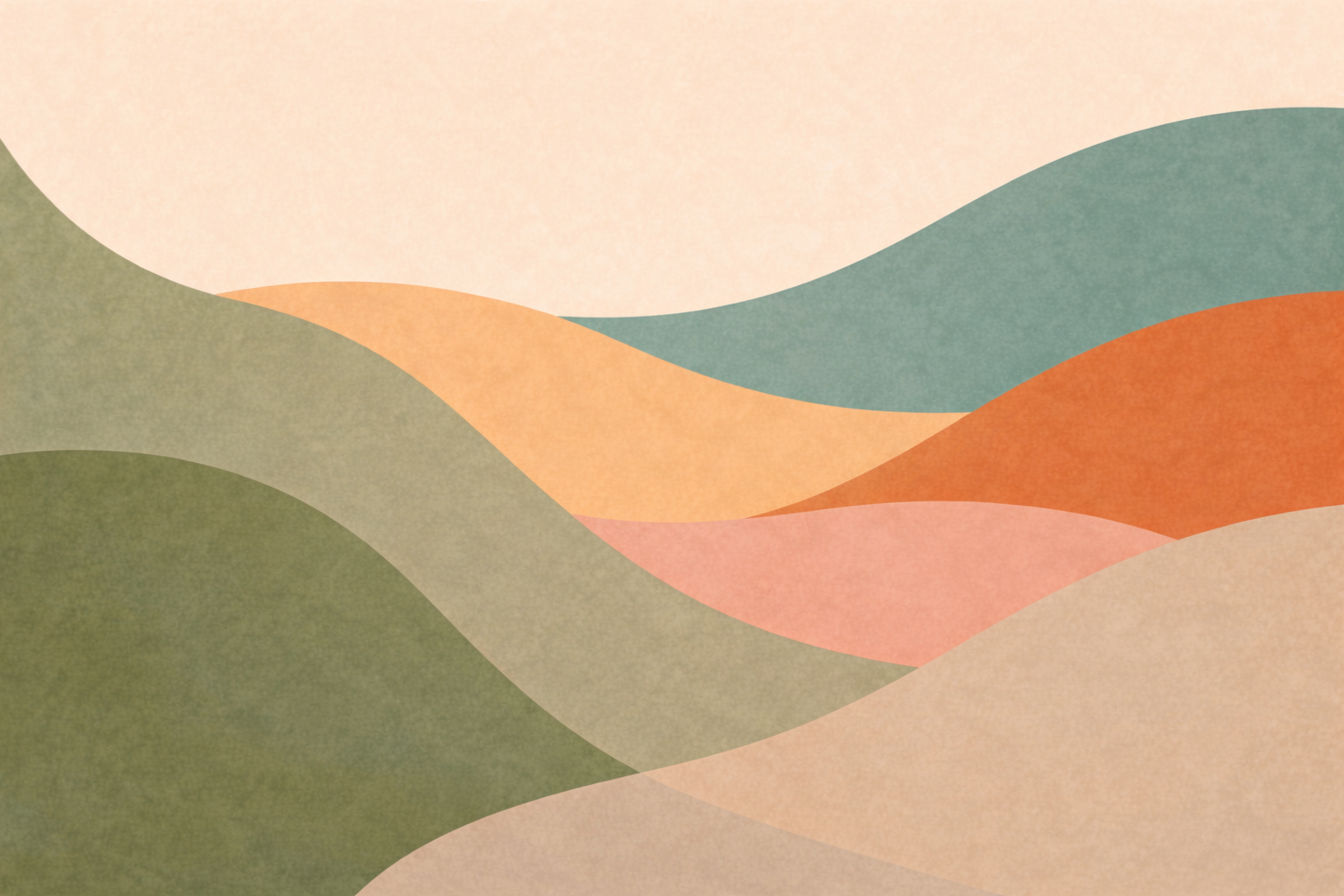 An abstract, nature-inspired image, based on colors from the Prickly Pear Dental Care palette.