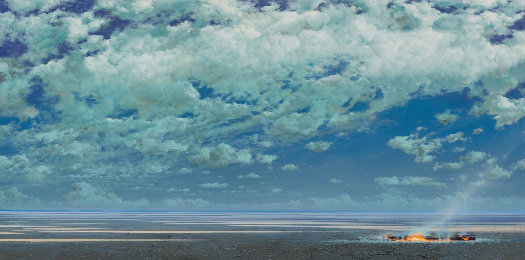 The shadowed drift, Tim Storrier | Medium: Acylic paint on canvas | Dimensions: 61x122cm