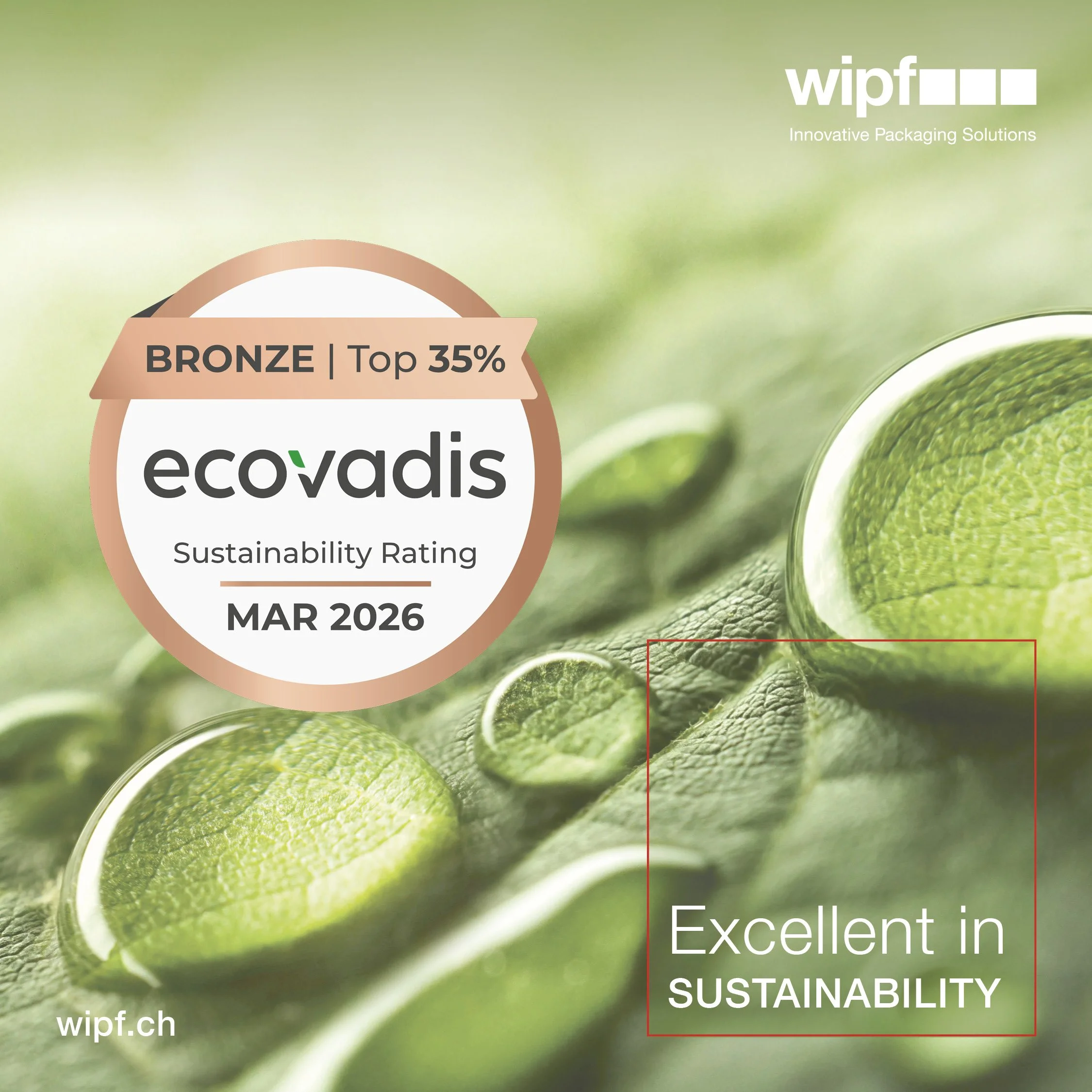 EcoVadis Bronze Medaille für die Wipf AG