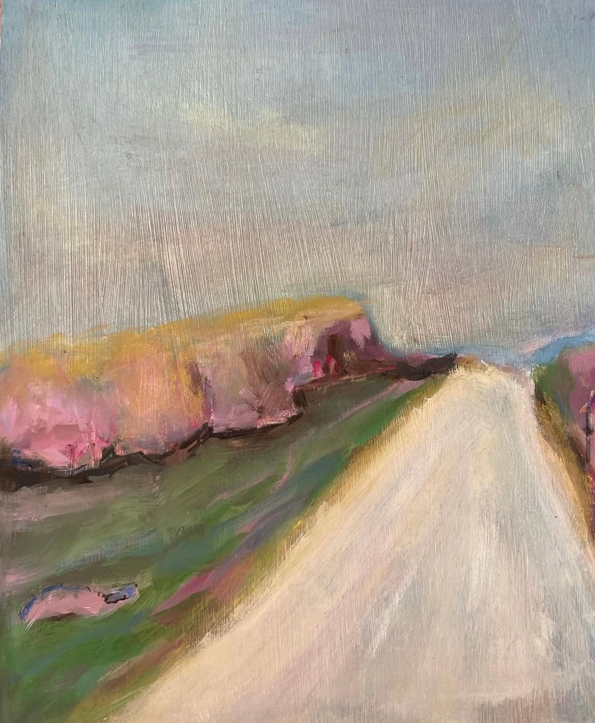 Roadside blossom | 25 x 20cm | oil on board

Trees like little clouds along the side of the road.