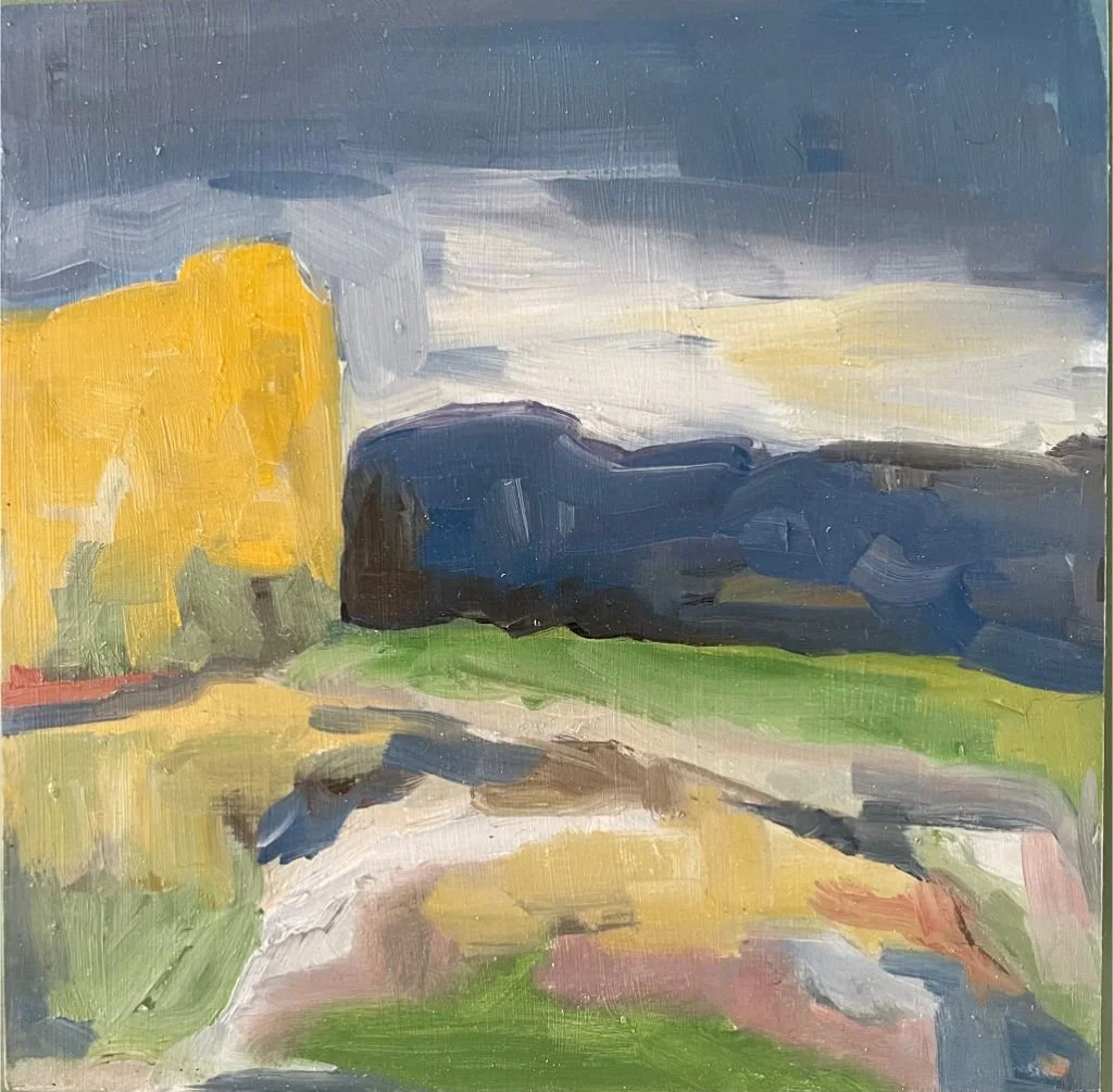 Wattle | 20 x 20 | Oil on Board

Late August and the bright yellow promise of spring against the purply blue Brindabellas.