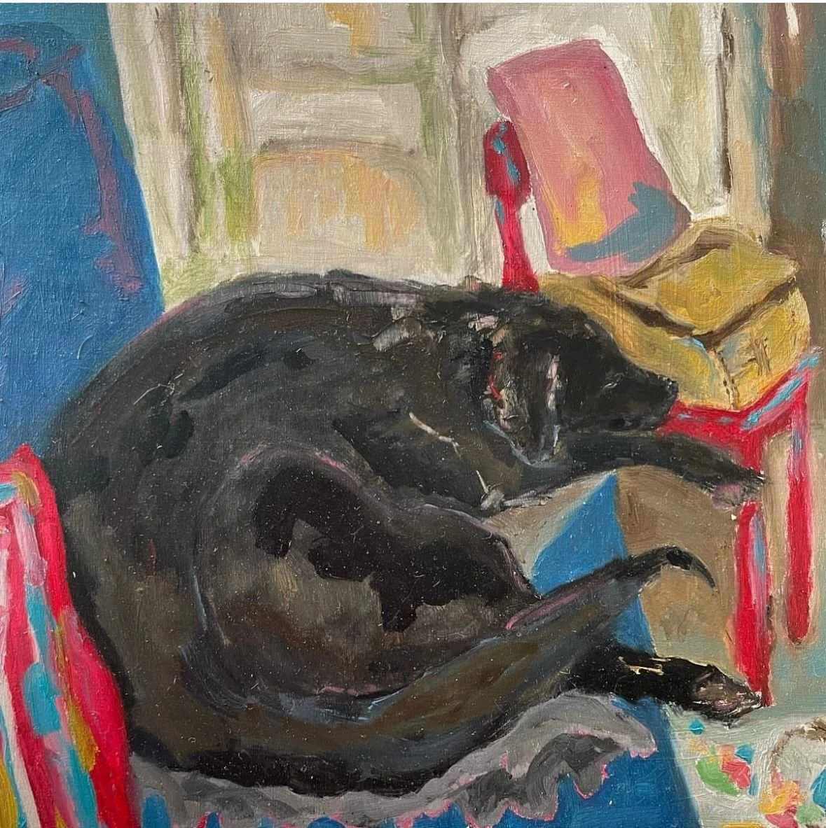 The Bear of the House | 20x20 | oil on board

The labrador sleeps.