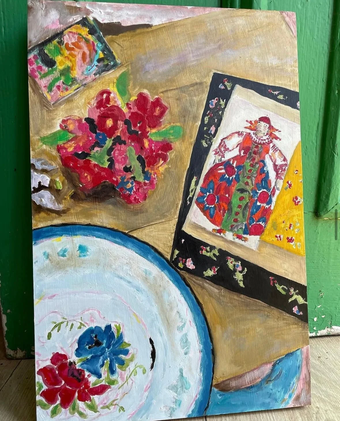 Things on my kitchen table | 45 x 30cm | oil on board

Some favourite things in a favourite place.