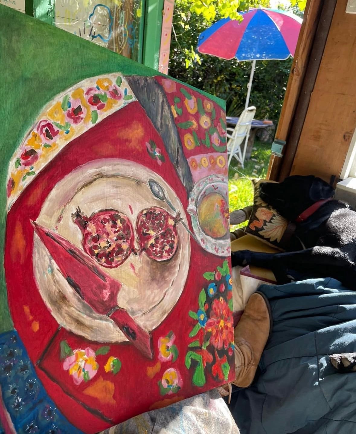 Autumn Things | 50 x 40cm | oil on board

Pomegranates on a picnic cloth.