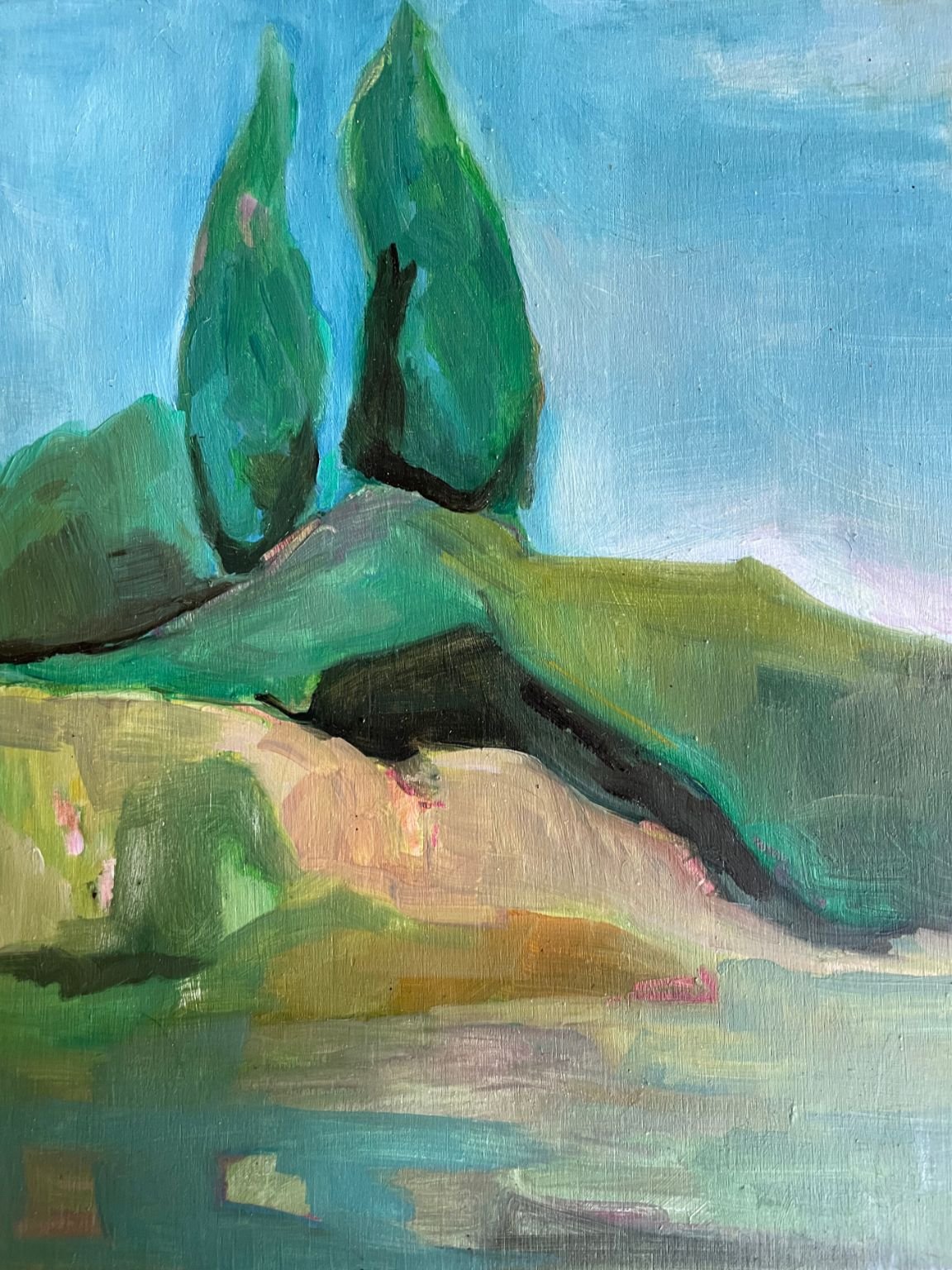 Soft things | 25 x 20cm | oil on board

Soft, hazy landscape.