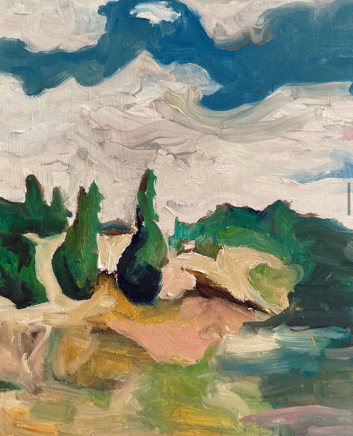 The Land Near Home | 25x20 | oil on board

The first landscape I ever painted - beautiful shapes of late summer near Hardwicke.