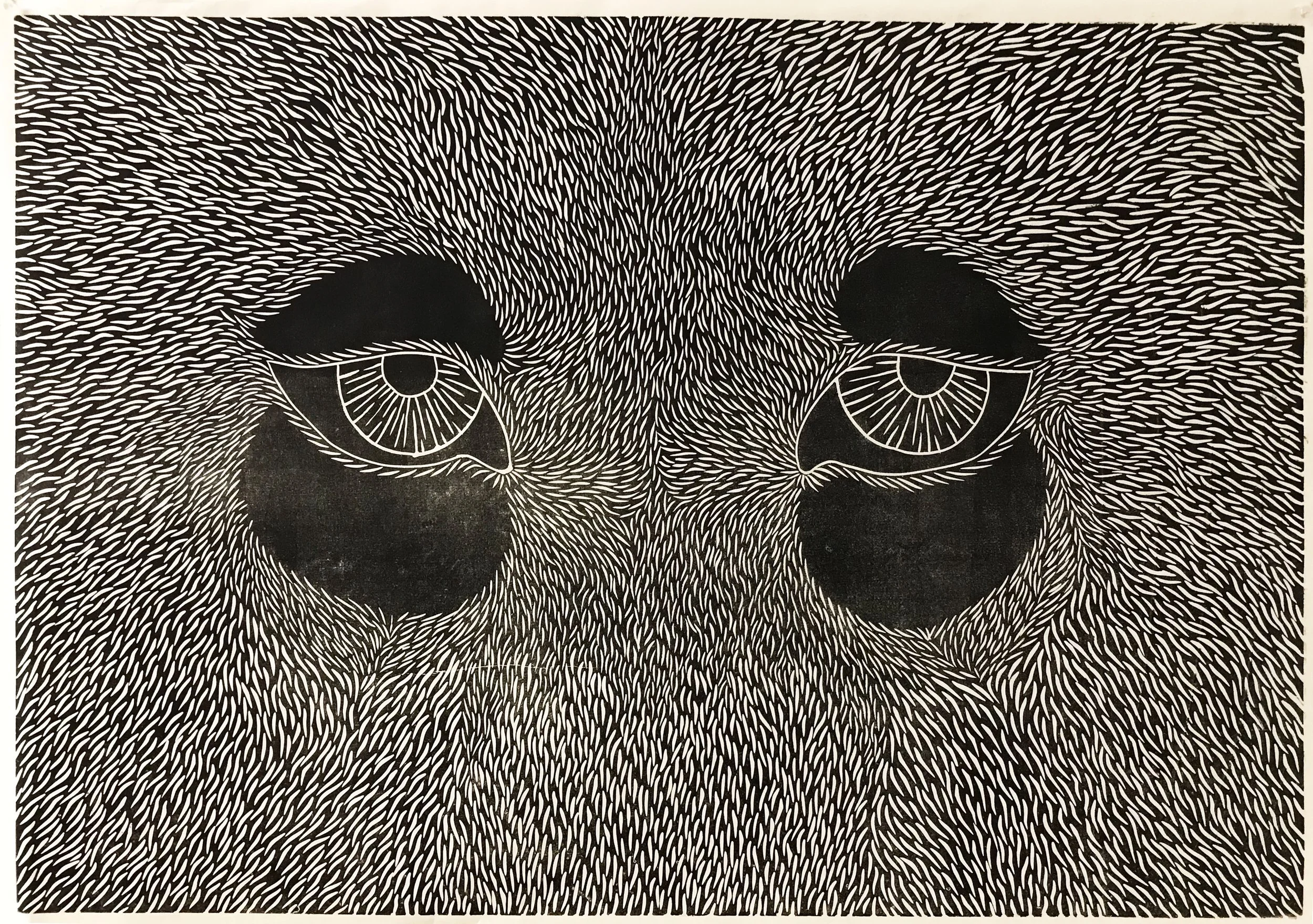 Gaze
3' x 5' Linoleum Print