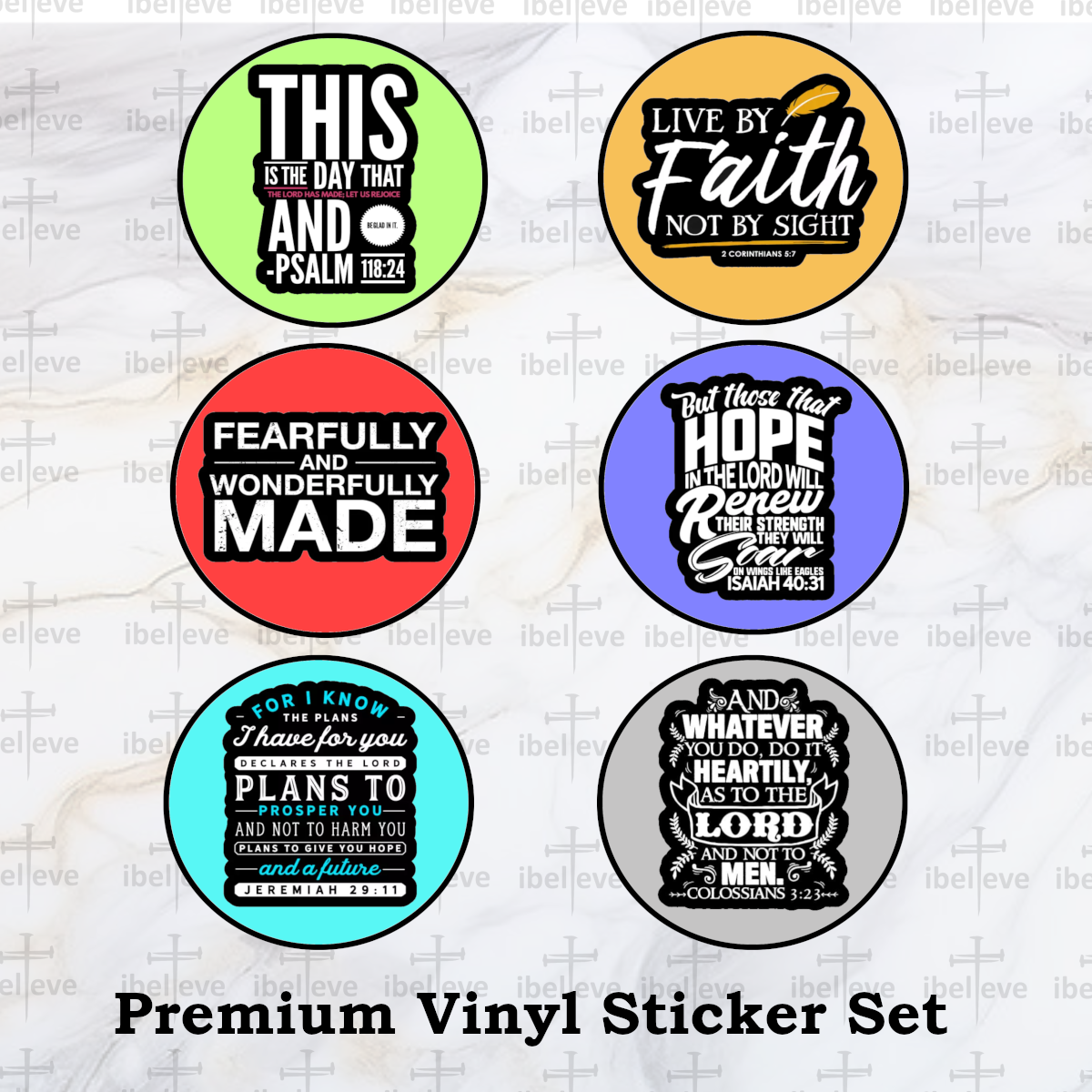 Round Bible Quote Sticker Set
