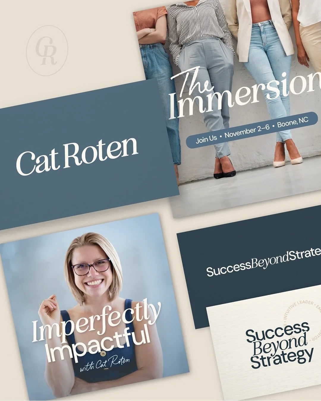 I&rsquo;m working on @cat.roten&rsquo;s website this week and I still can&rsquo;t get over her branding &mdash; 

Every initiative she leads now fits in under one cohesive look and feel. And I love how the whole suite looks exactly like you&rsquo;d e