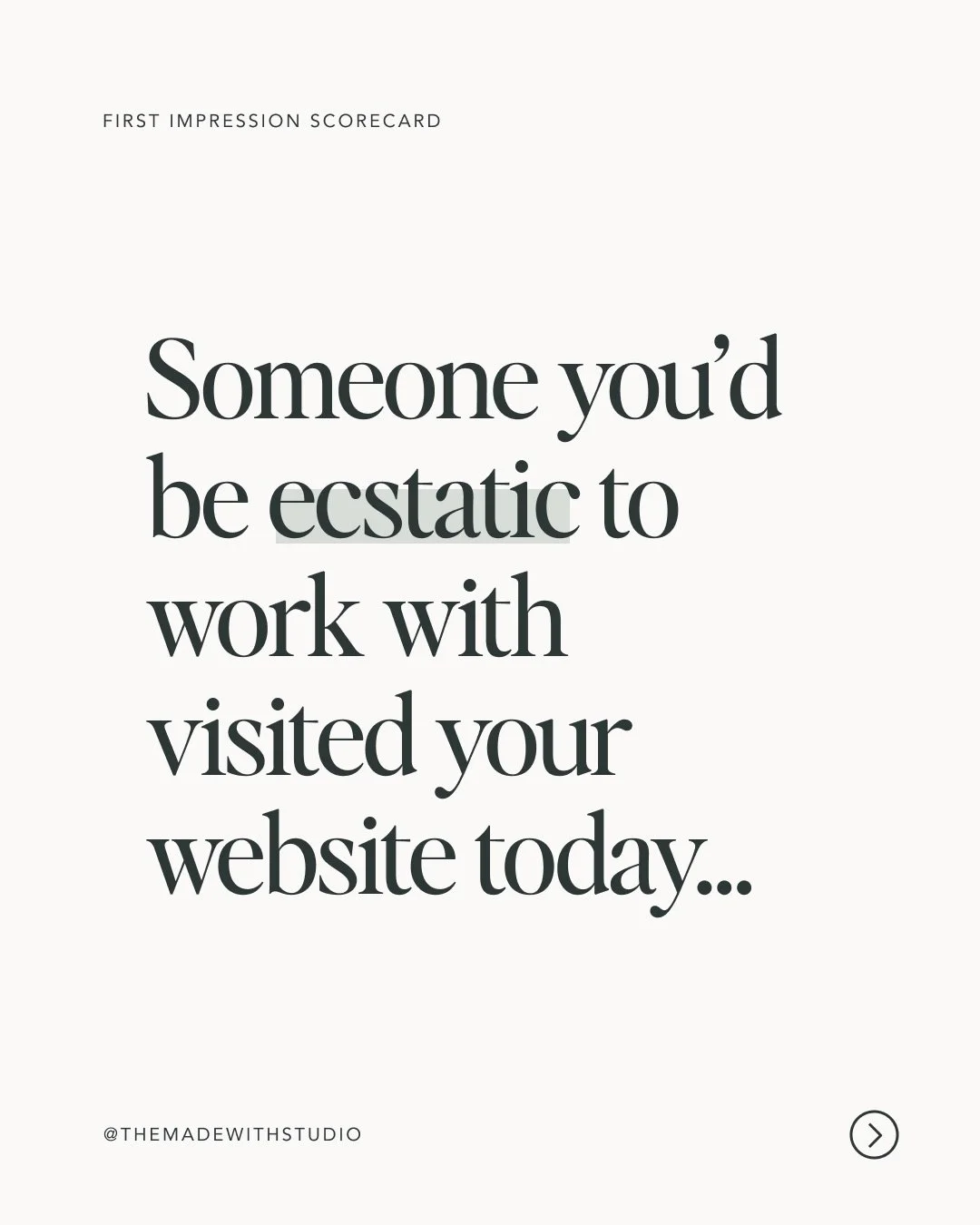 First impressions shape more decisions than most business owners realize.

The First Impression Scorecard gives you an outside perspective on how your website reads at first glance, along with 3 practical changes you can make right away.

Comment Sco