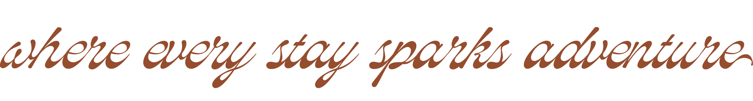 Inspirational quote in brown script: "where every star sparks adventure."