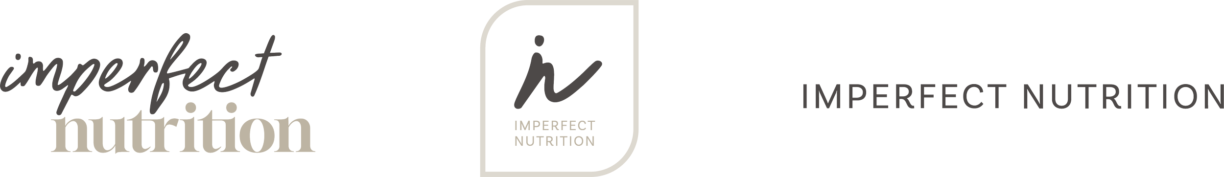 Logo for Imperfect Nutrition with a stylized 'i' and the company's name.