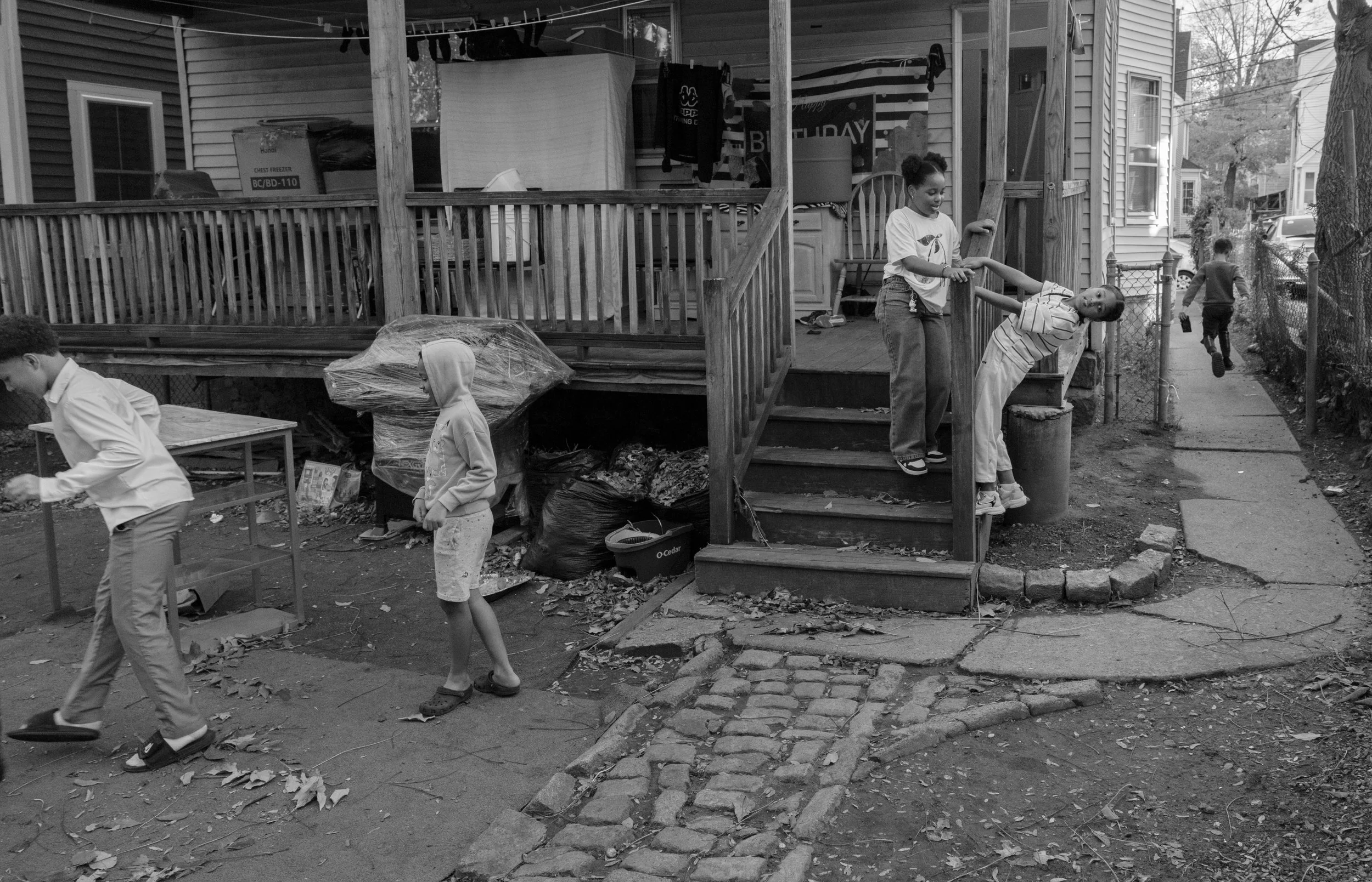"Backyard after church service, Dorchester 2025." Photo by Luke Rosing