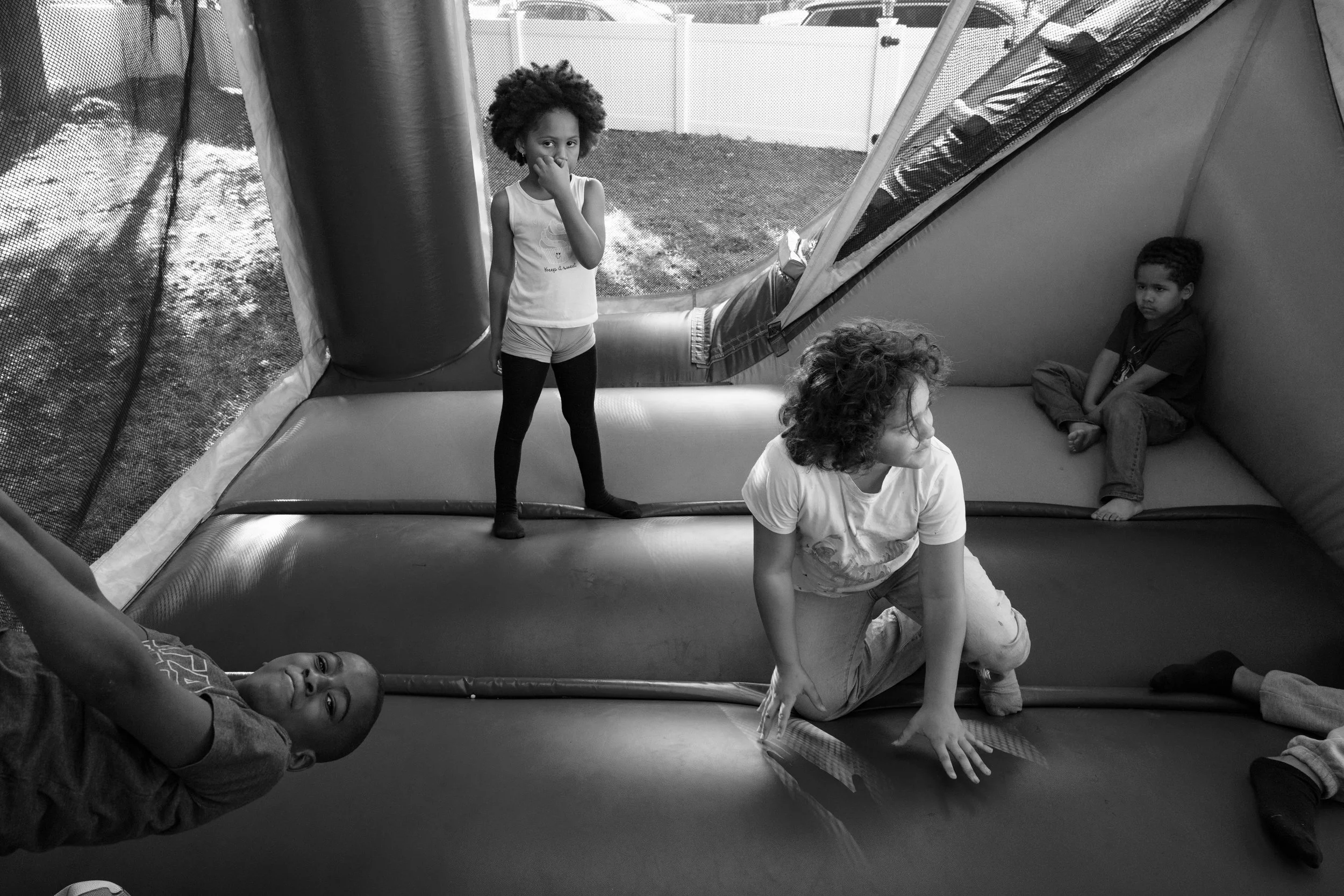 "Bouncy house at a block party, Dorchester 2025." Photo by Luke Rosing