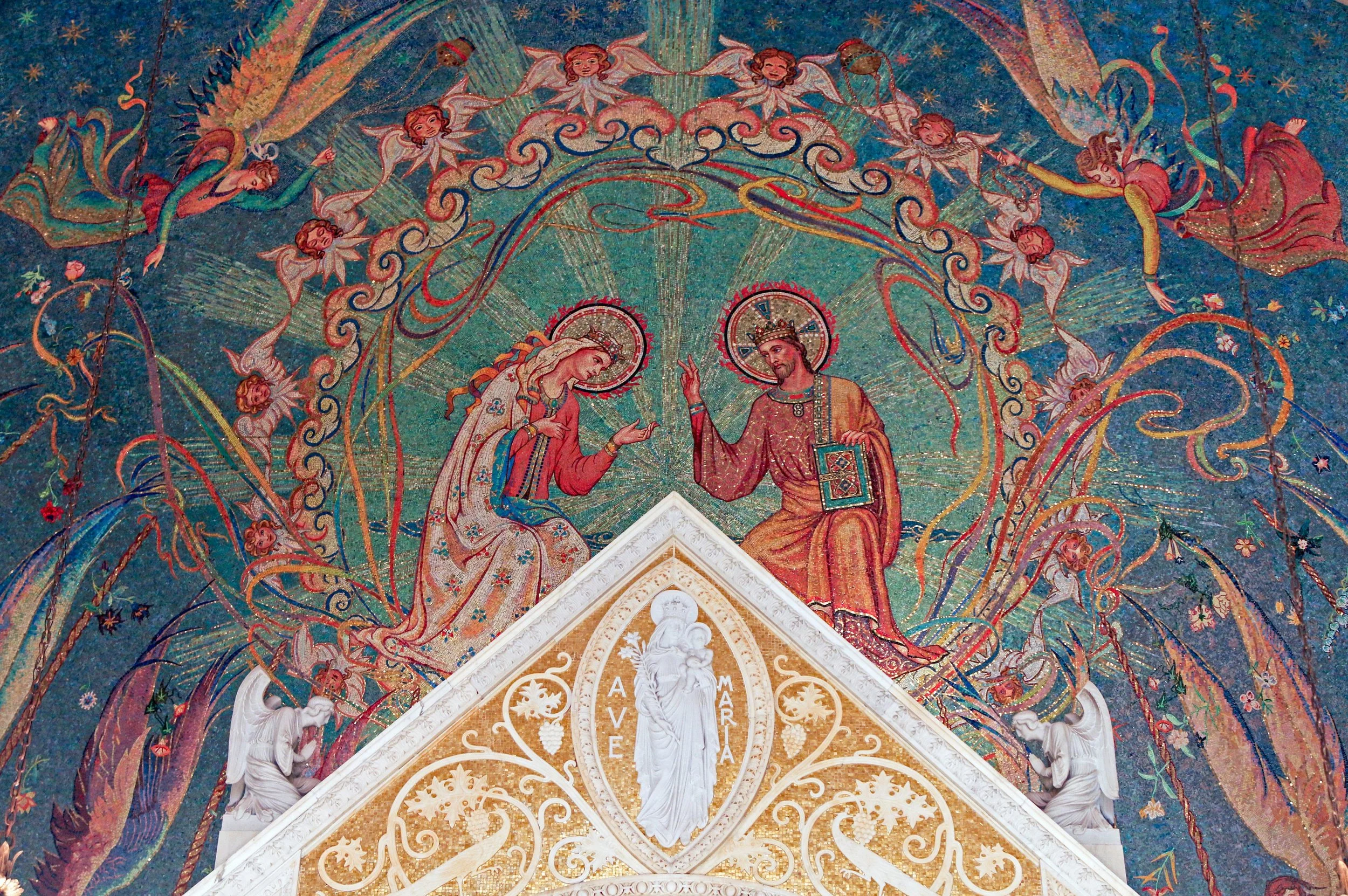 Our Lady Mosaic (Trinity Washington University, Notre Dame Chapel Apse).jpg