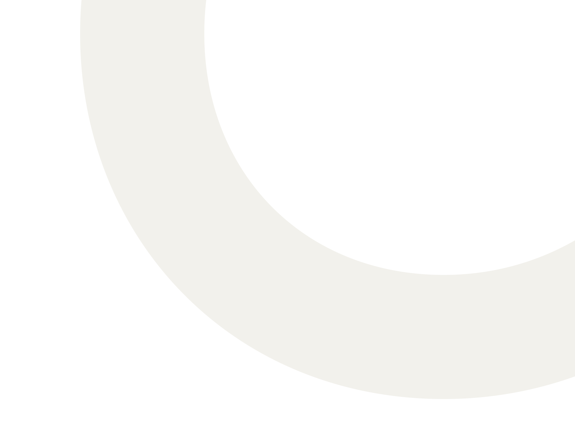 A large, thick, off-white arc on a black background, forming part of a circle in the upper left corner.