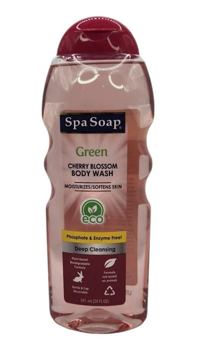 Spa Soap Green Eco-Friendly Moisture Body Wash, 20 oz Deep Cleaning