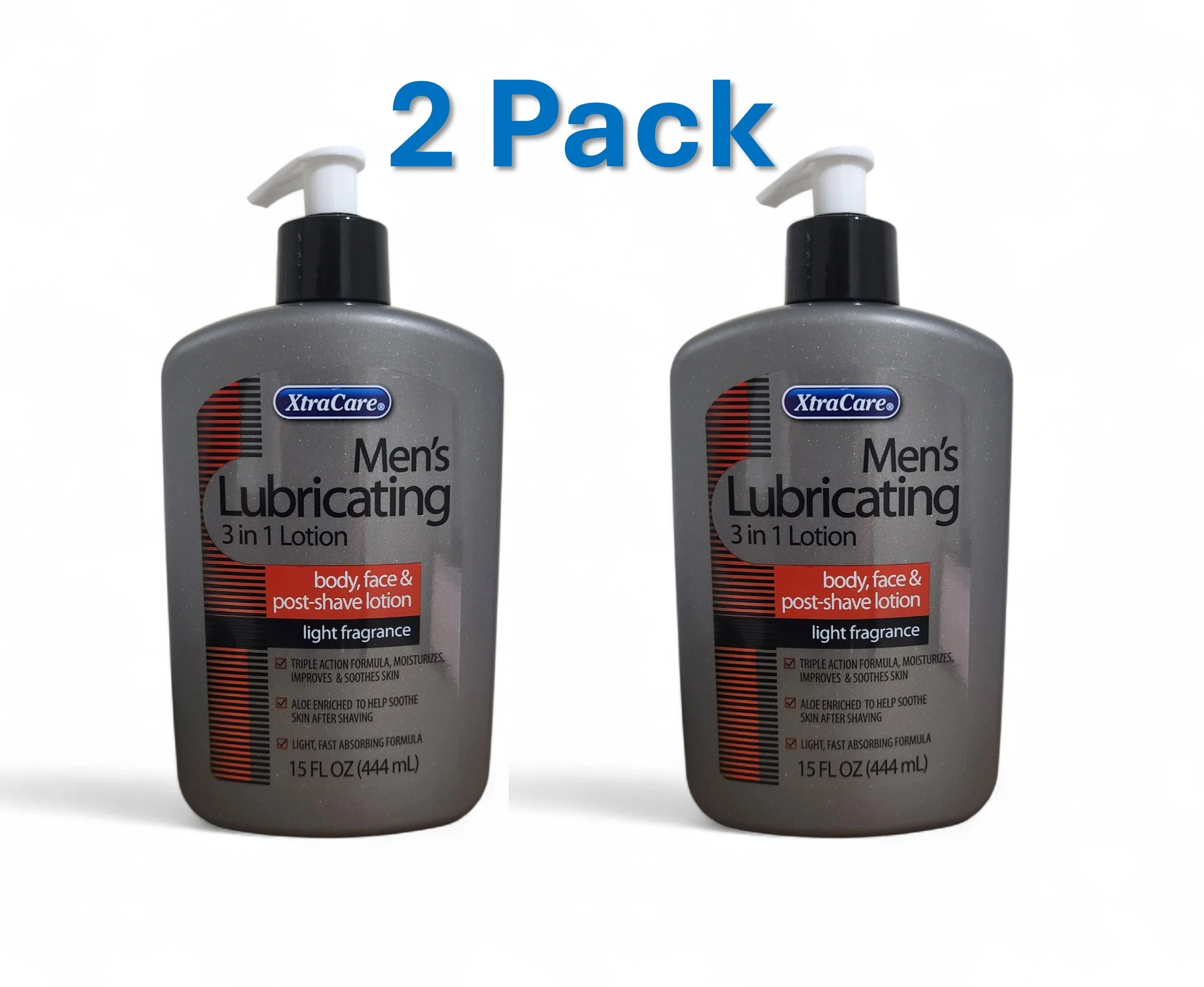 XtraCare  Mens Lotion 15 fl oz 3 In1 Body face & Post-Shaving- Pack of 2