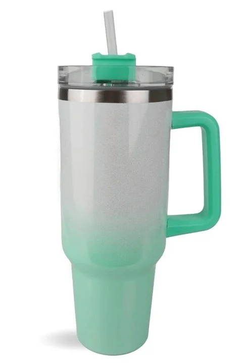 40 oz Handled Tumbler Shimmer Ombre - White & Mint.jpg