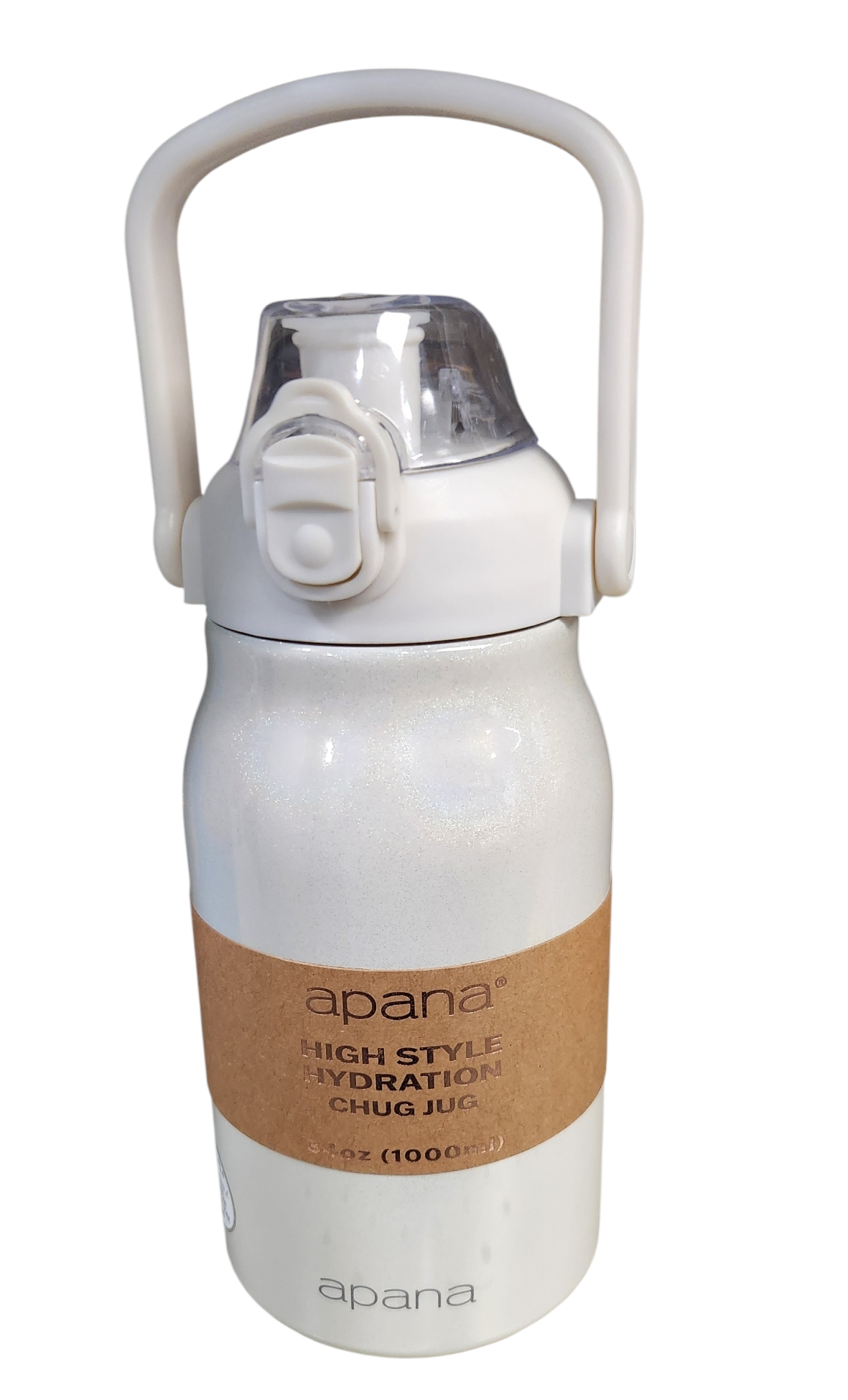 Apana High Style Hydration Chug Jug 34oz/1000ml, Locking Flip-Top Lid