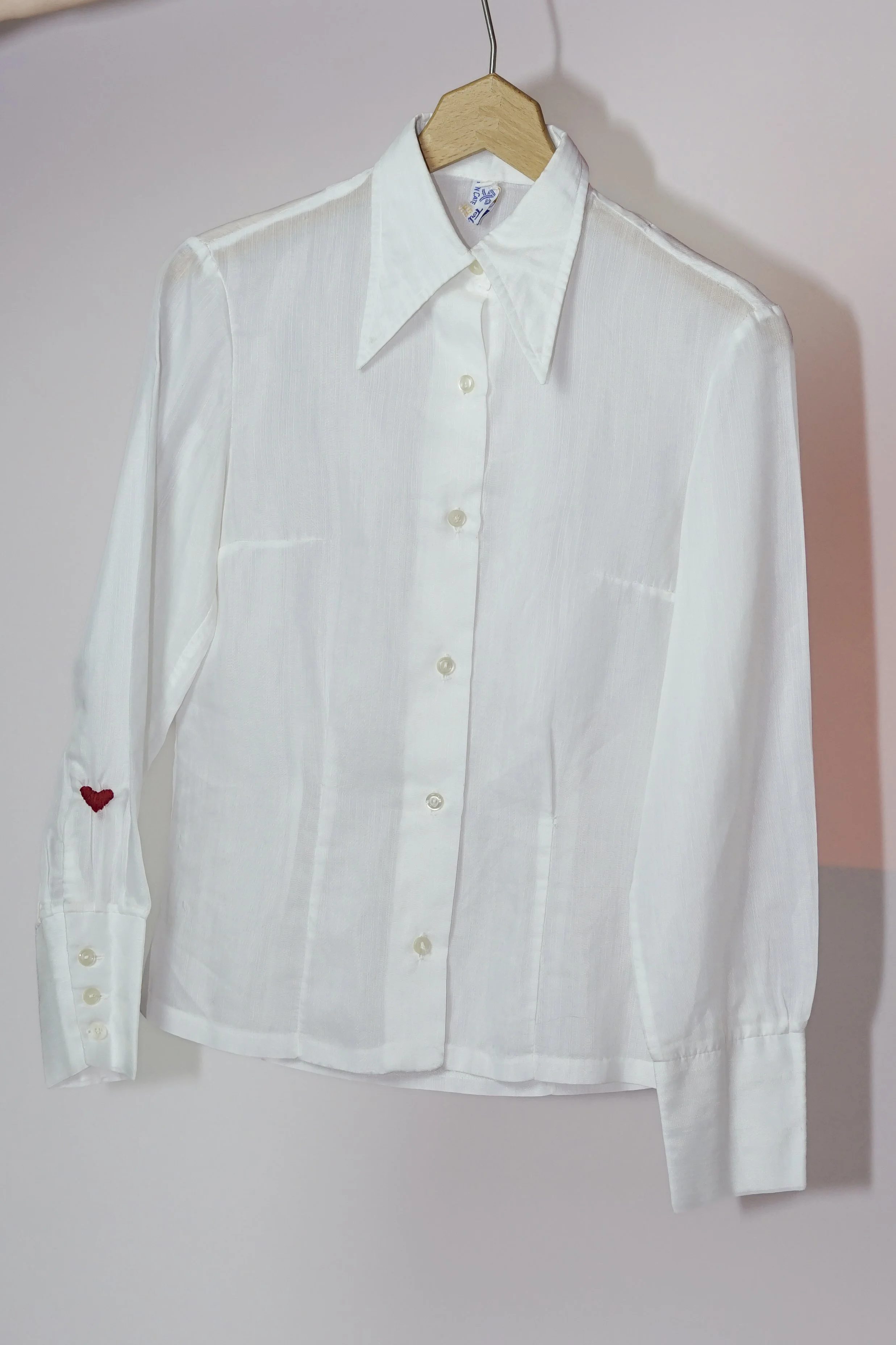 70's blouse met borduursel - dames - maat XS