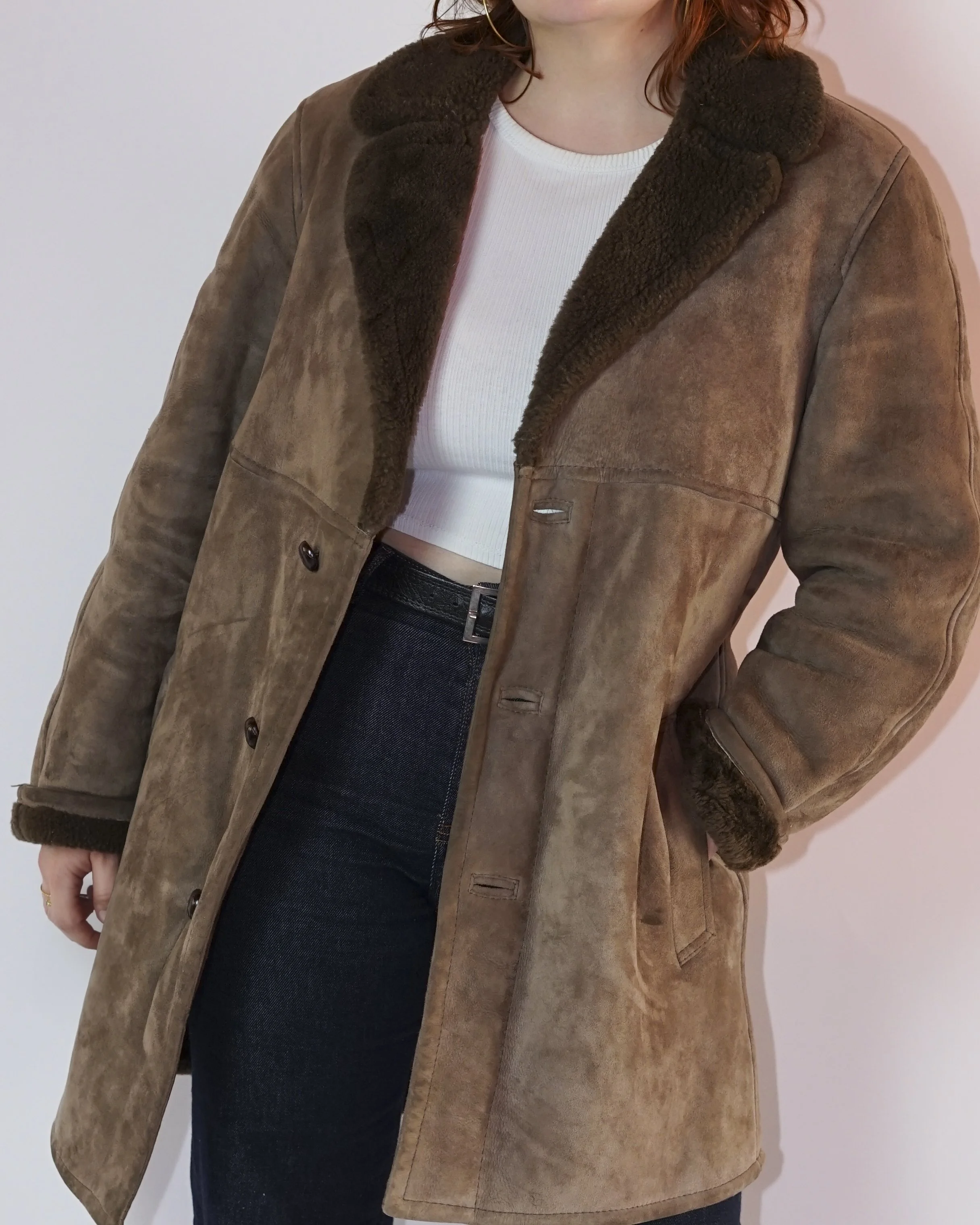 Vintage lammy coat - maat M - Dames