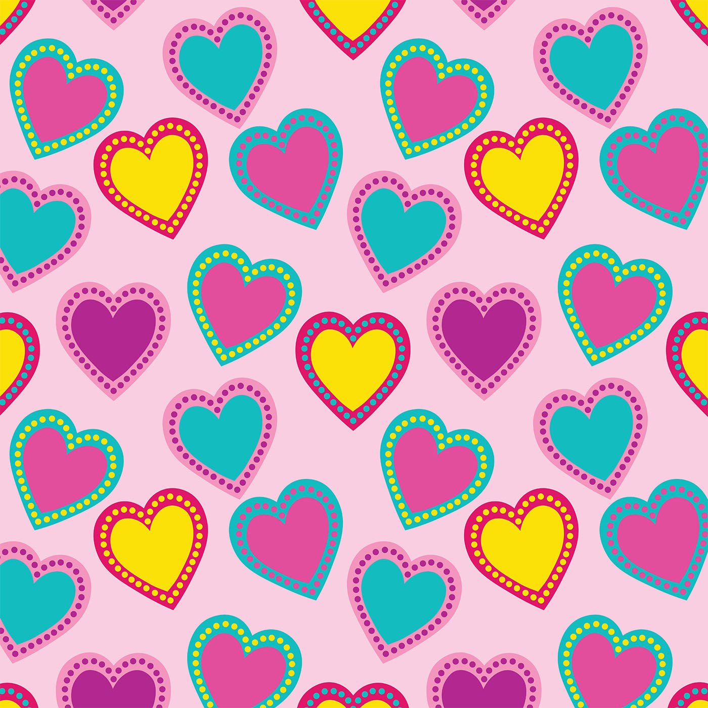 colorful hearts pattern