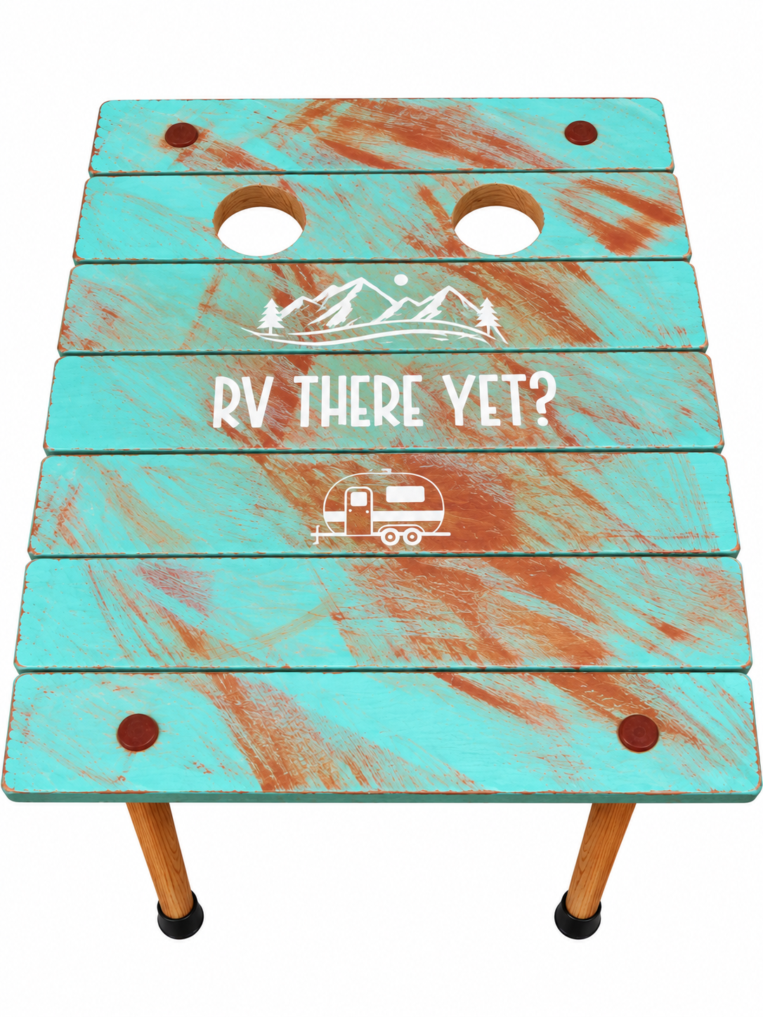 Rustic Turquoise RV Camping Tablewith holes.png