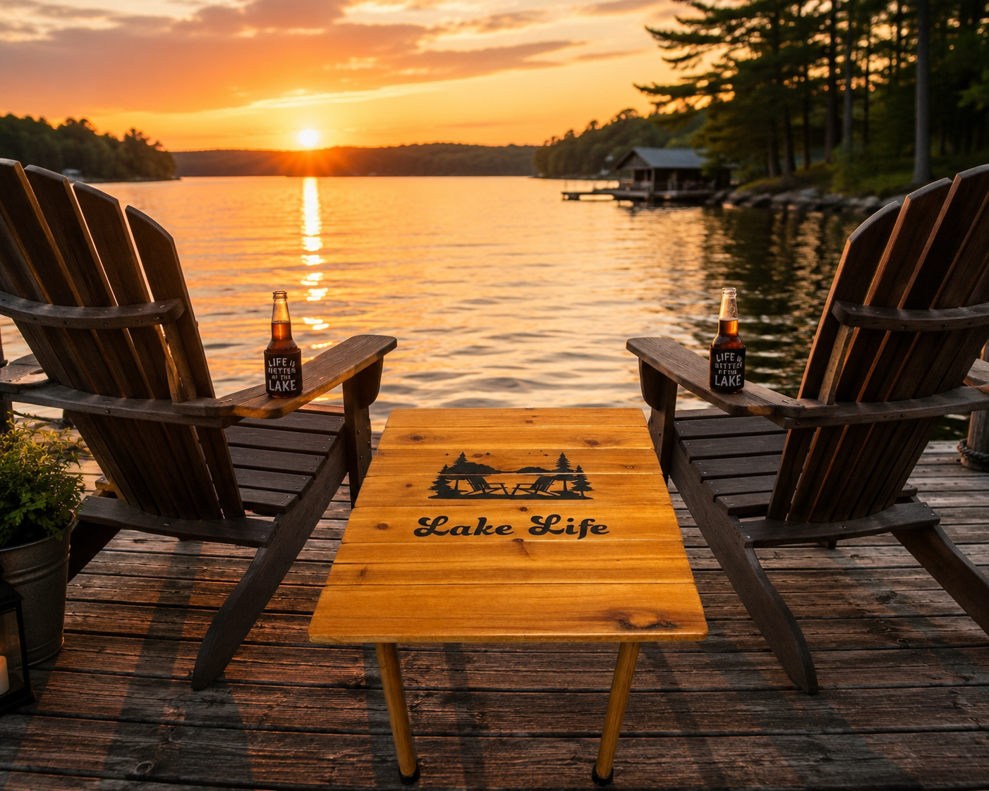 "Lake Life"-Table natural wood