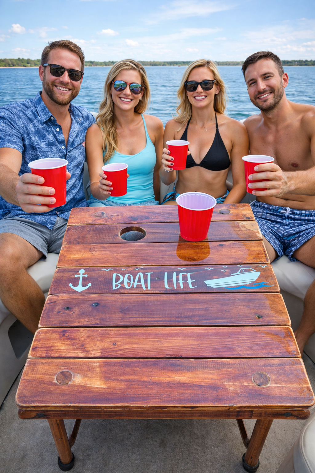 Brown cedar "Boat Life"- White Font