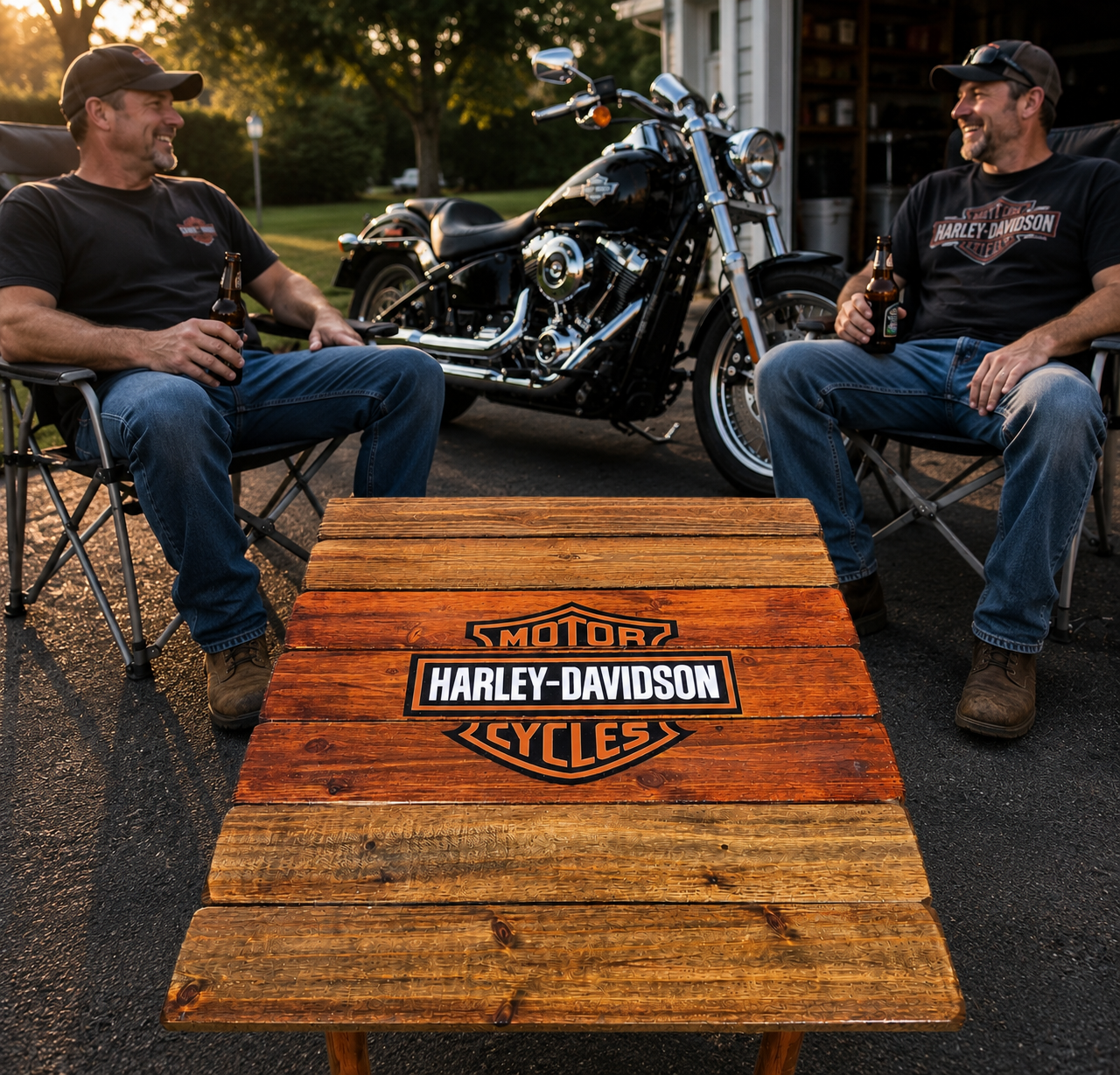 "Harley Davidson"-Table brown/black