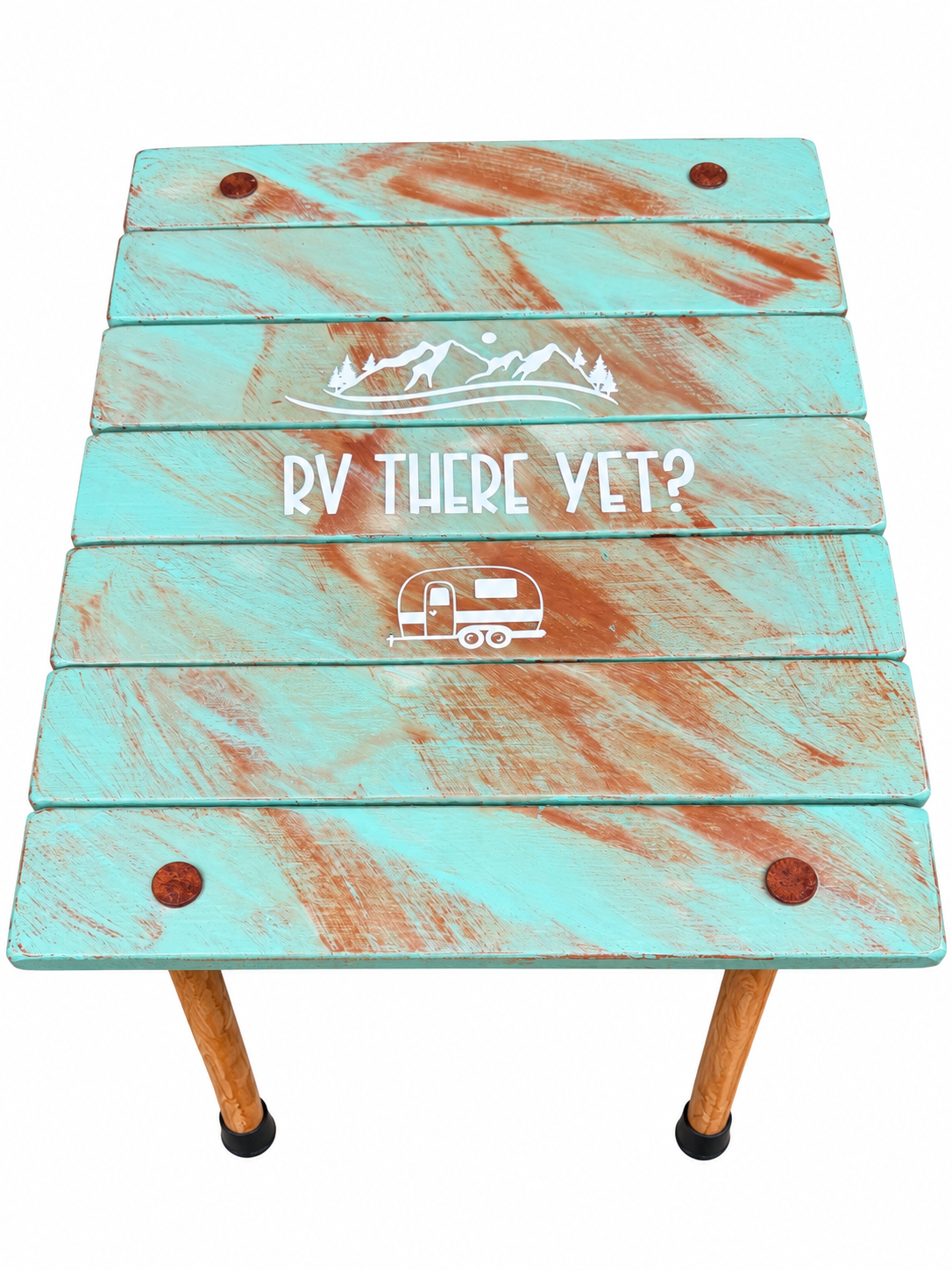Rustic Turquoise RV Camping Table.png