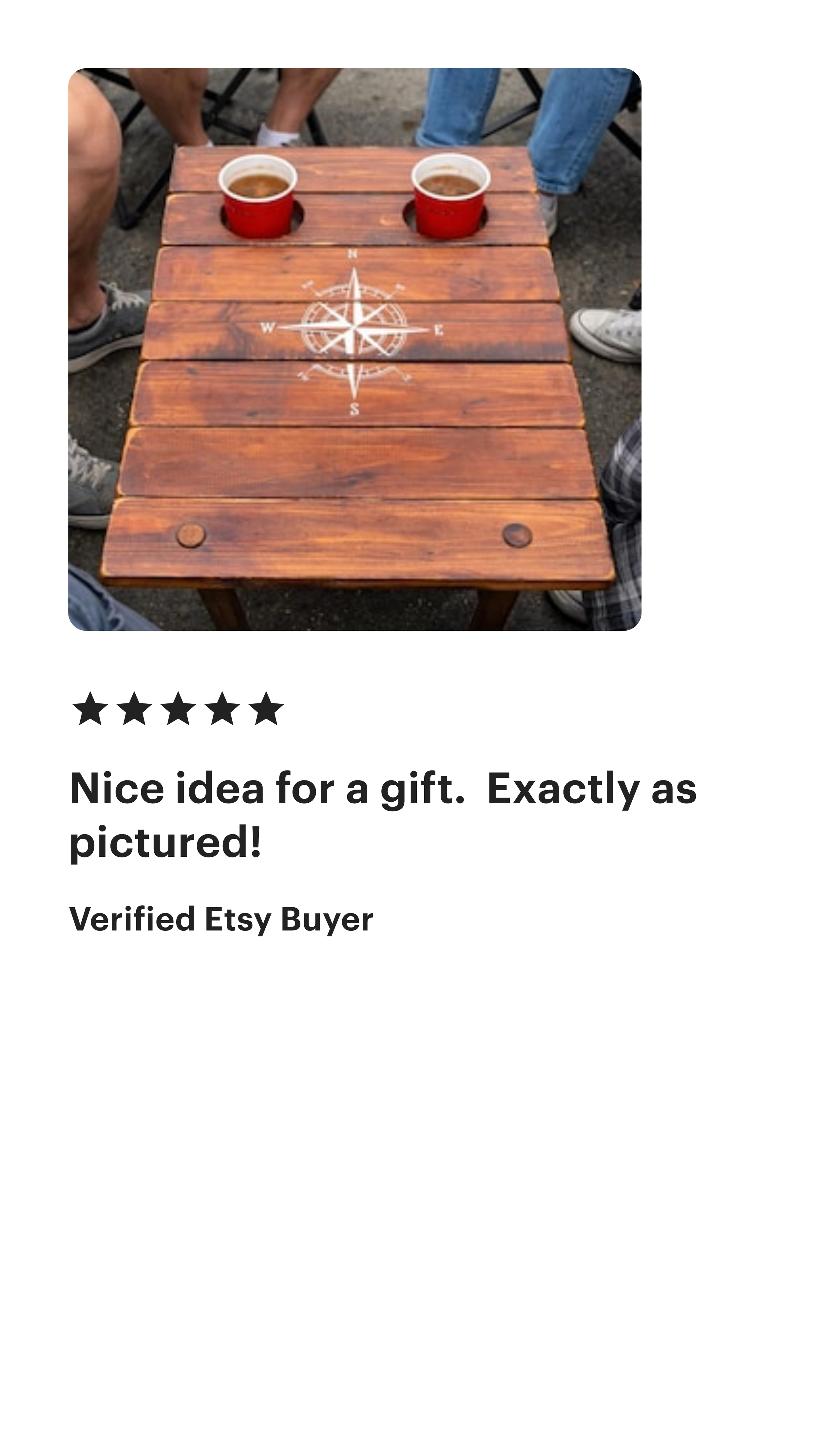 etsy five star review for S & M roll out table in a bag