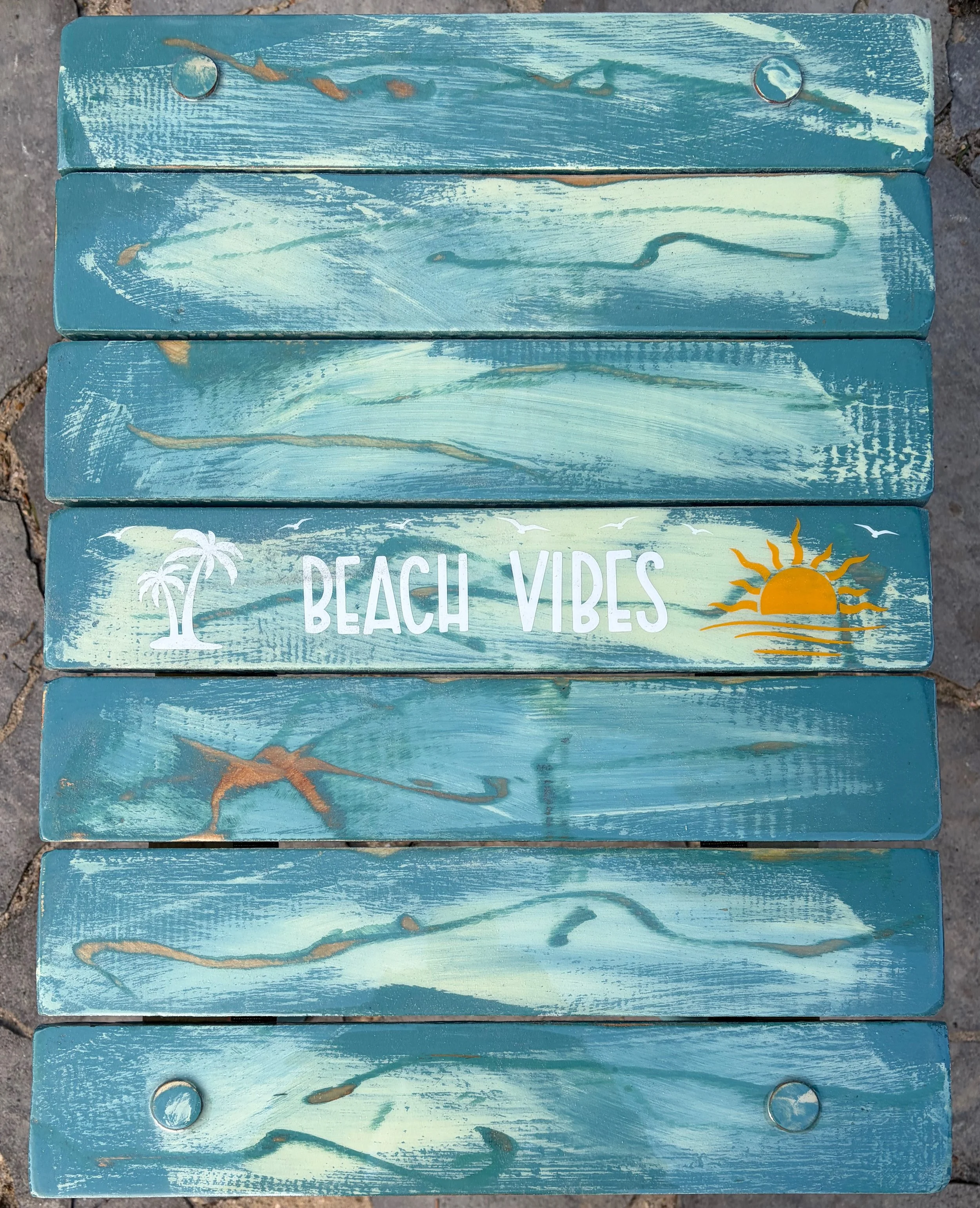 Turquoise beach table in a bag