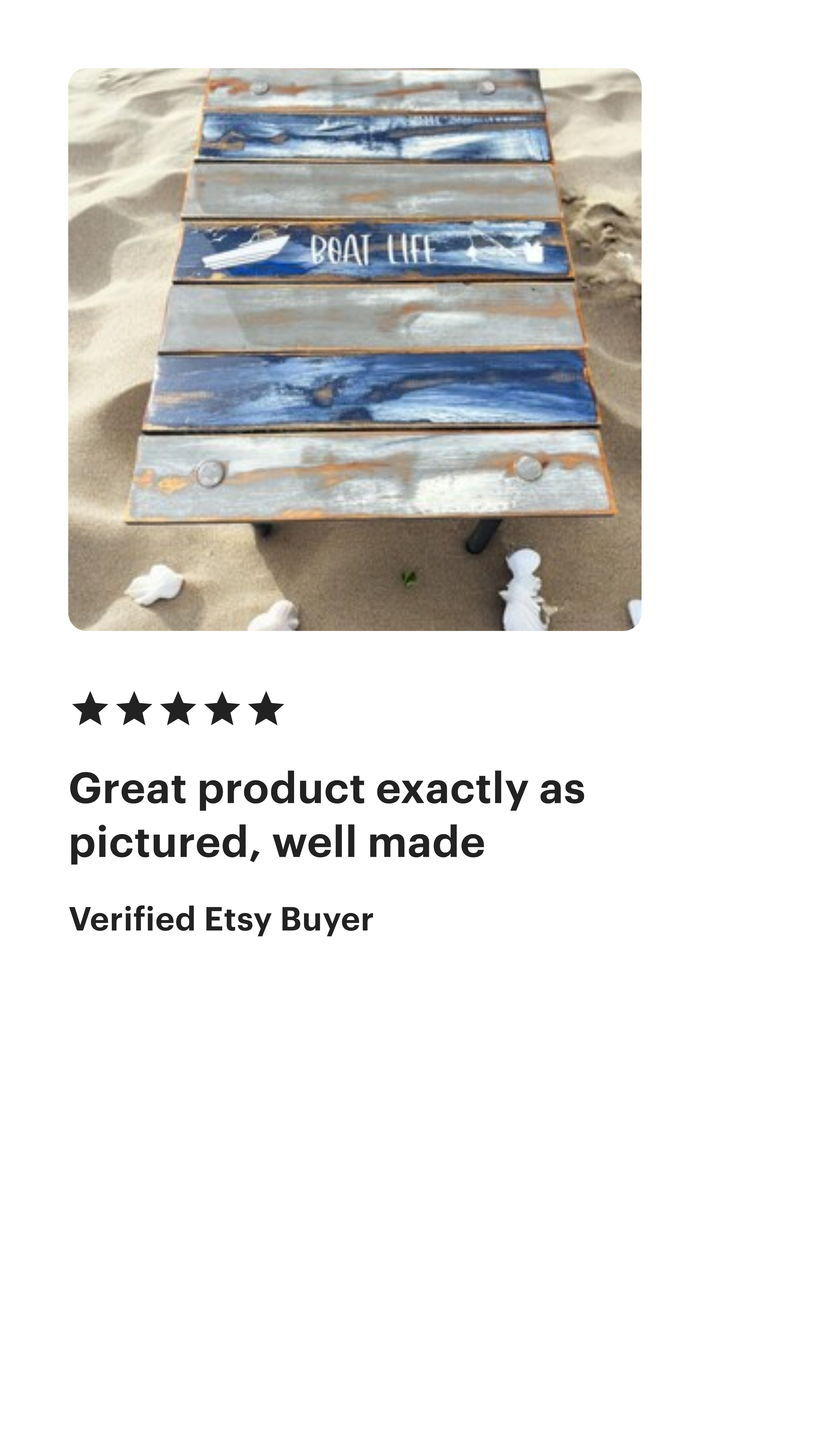 etsy five star review for a S & M Woodmasters roll up table in a bag