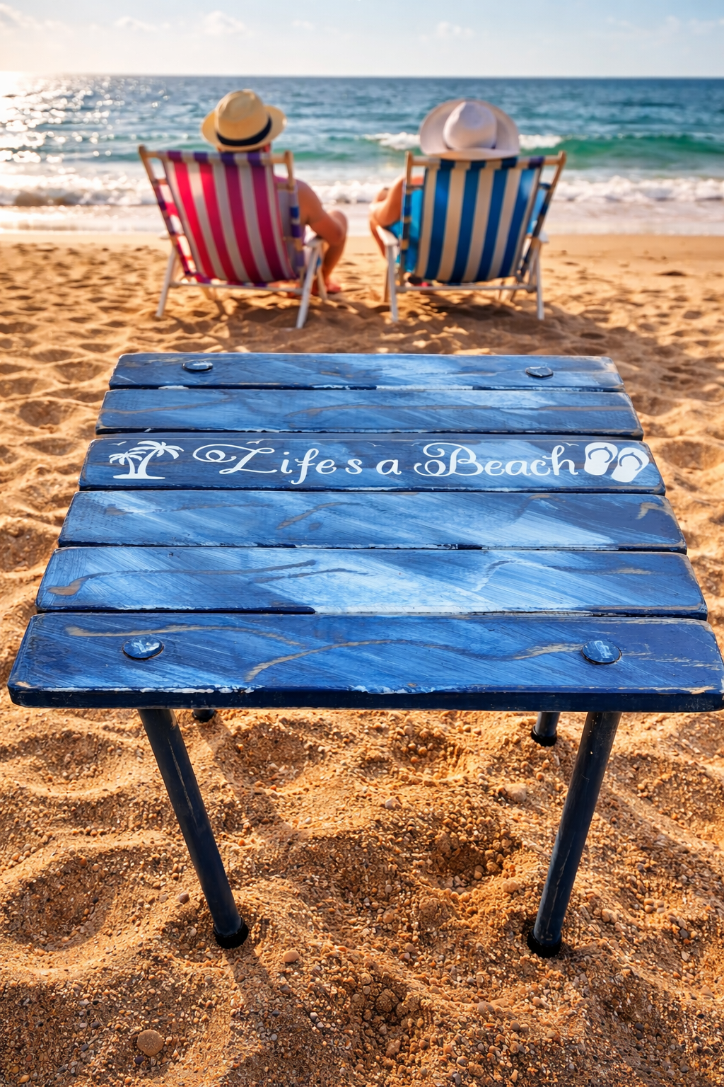 "Life's a Beach" Denim Blue