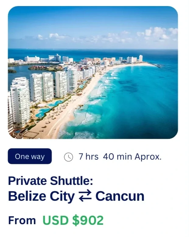 Private transfer from Belize City to Cancún, Easy Transfer Belize shuttle service