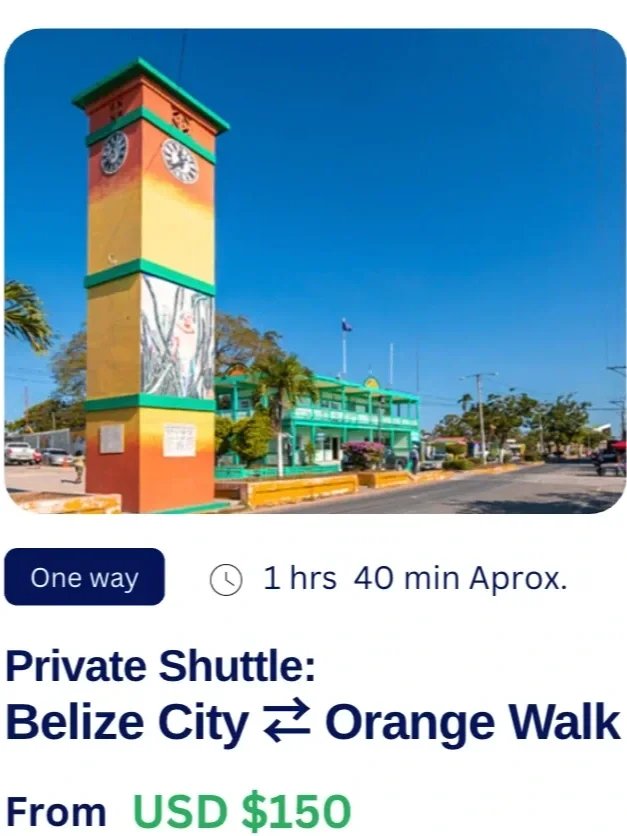 Private transfer from Belize City to Orange Walk, Easy Transfer Belize shuttle service
