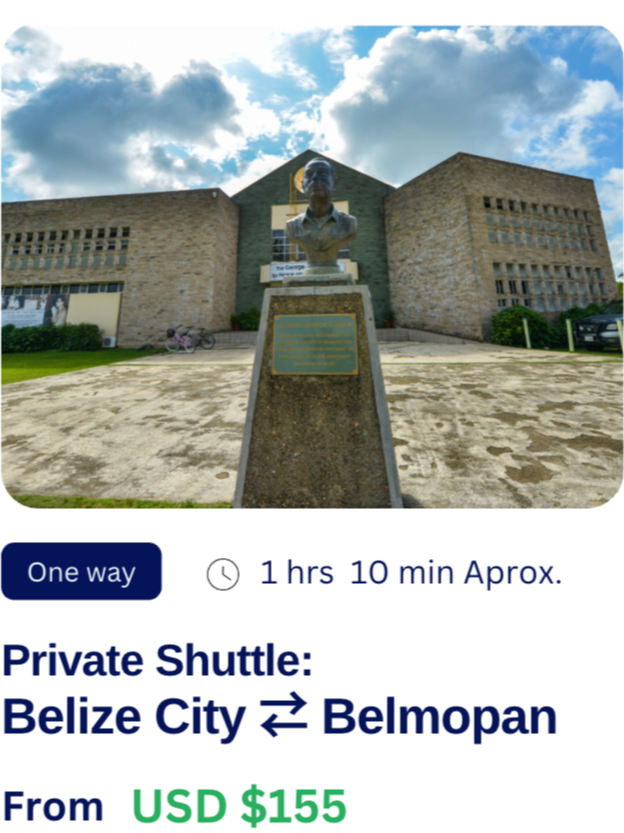 Private transfer from Belize City to Belmopan, Easy Transfer Belize shuttle service