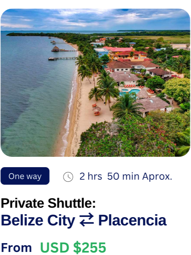 Private transfer from Belize City to Placencia with Easy Transfer Belize shuttle service