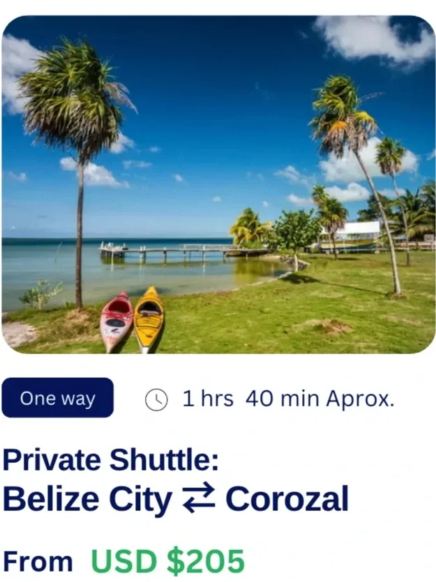 Private transfer from Belize City to Corozal, Easy Transfer Belize shuttle service